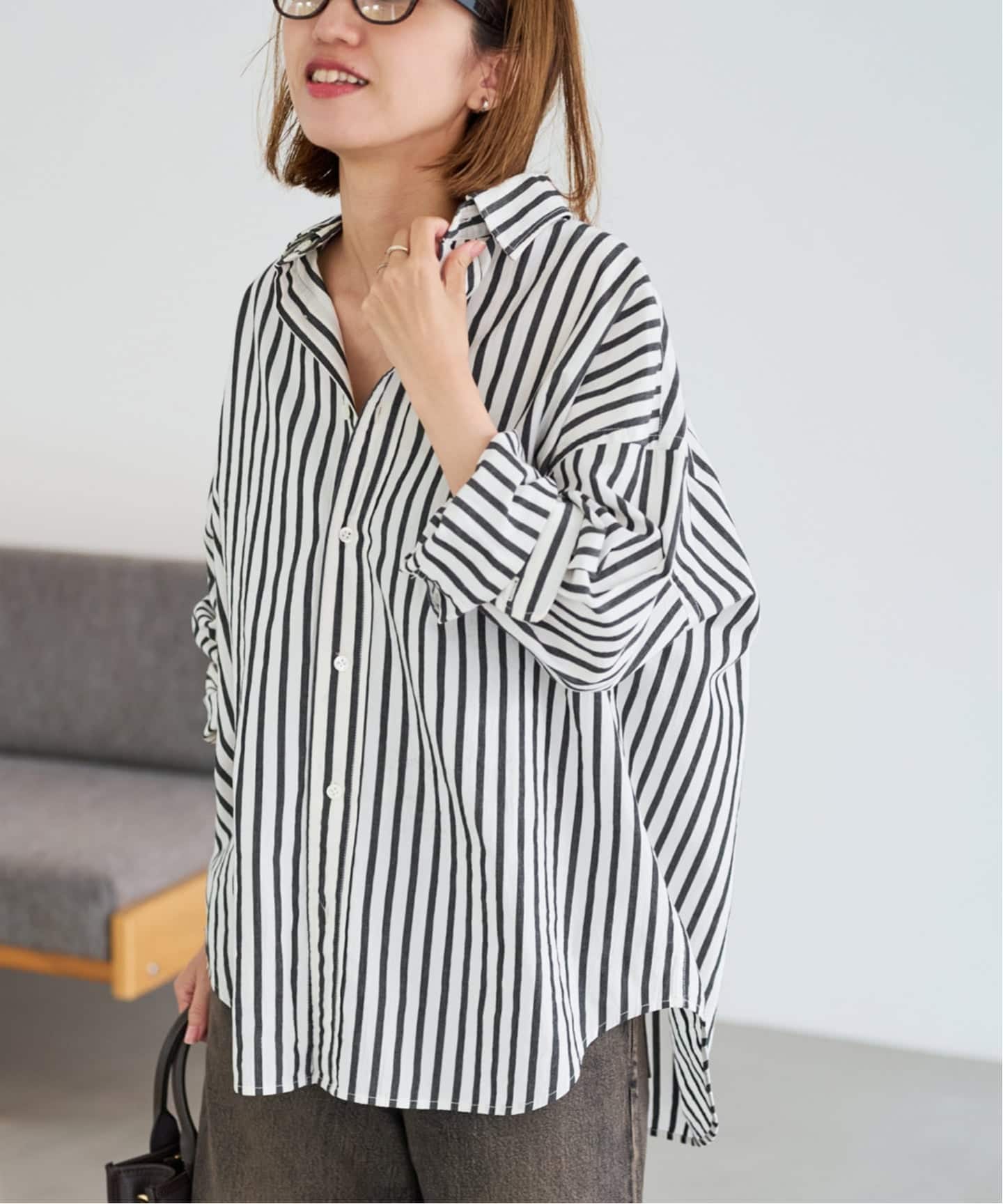 ≪WEB限定 / 追加≫コットンストライプレギュラーカラーシャツ（シャツ