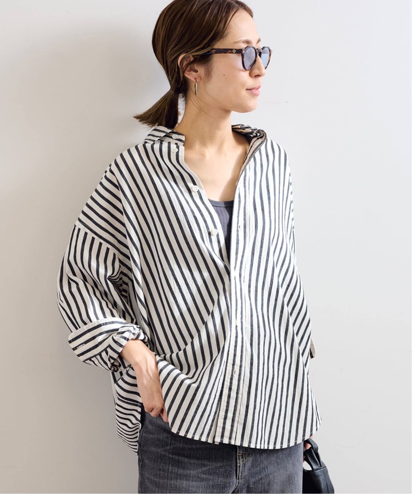 ≪WEB限定 / 追加≫コットンストライプレギュラーカラーシャツ（シャツ