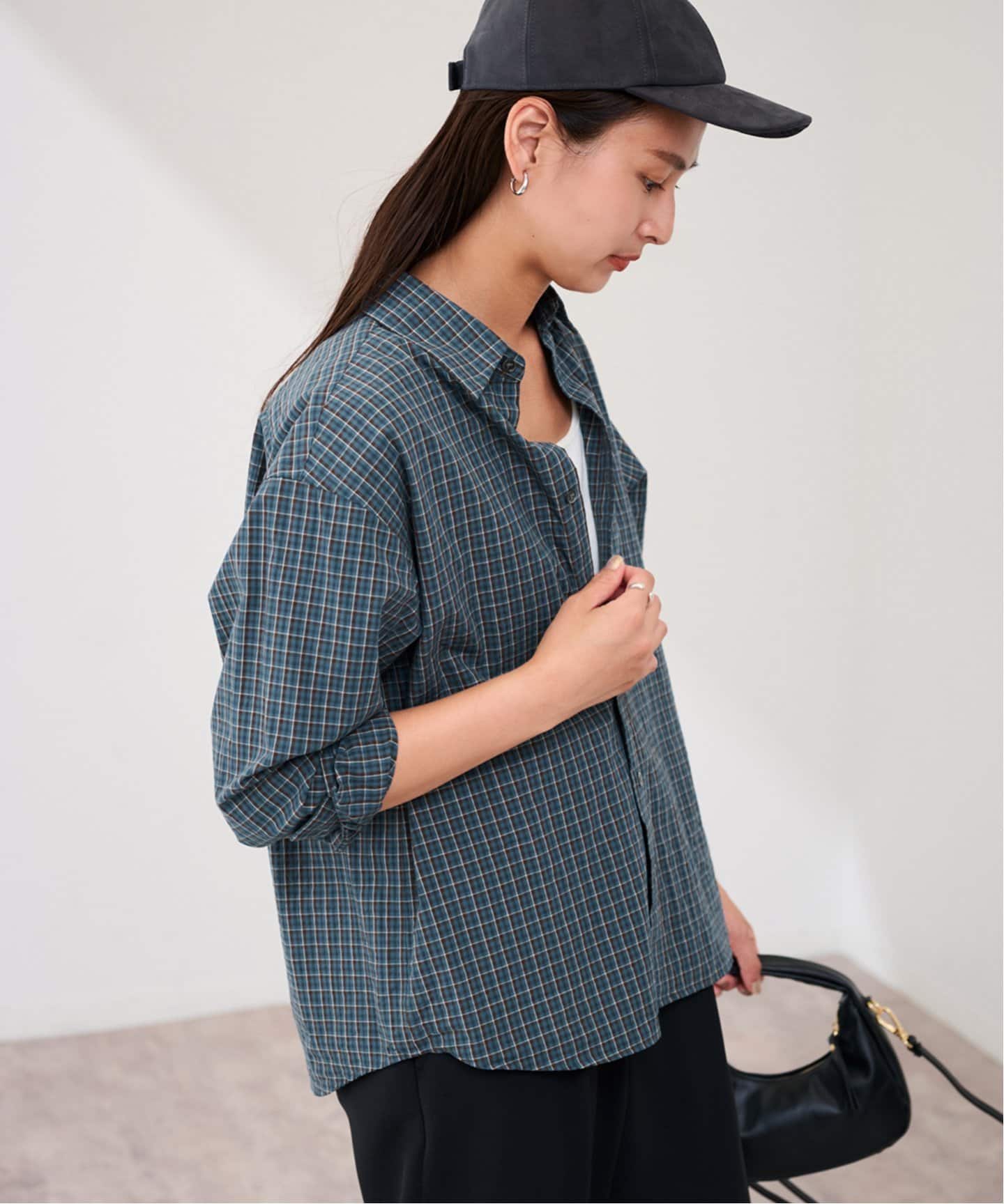 シャツ+ブラウス(長袖+七分) CFT. firm sheer check SH/pistacchio 楽天市場】シャツ ブラウス レディース 長袖 チェックトップス