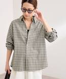 チェックドライワッシャーシャツ