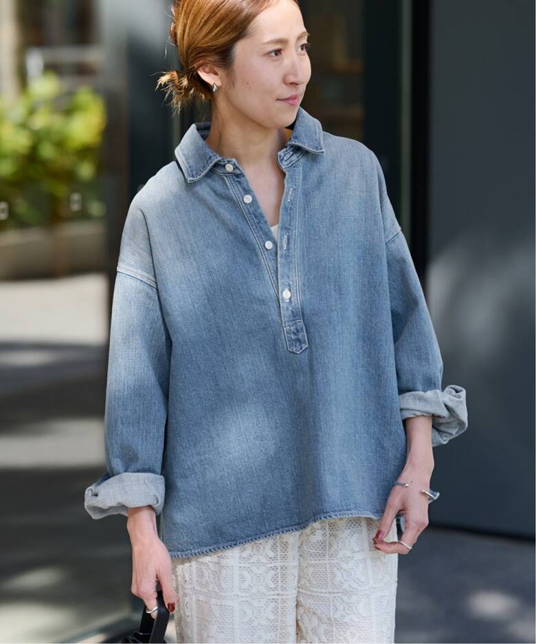 ≪WEB限定追加≫デニムプルオーバーシャツ（シャツ／ブラウス 