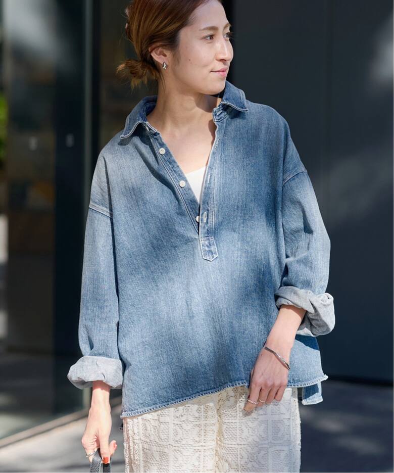 ≪WEB限定追加≫デニムプルオーバーシャツ（シャツ／ブラウス 