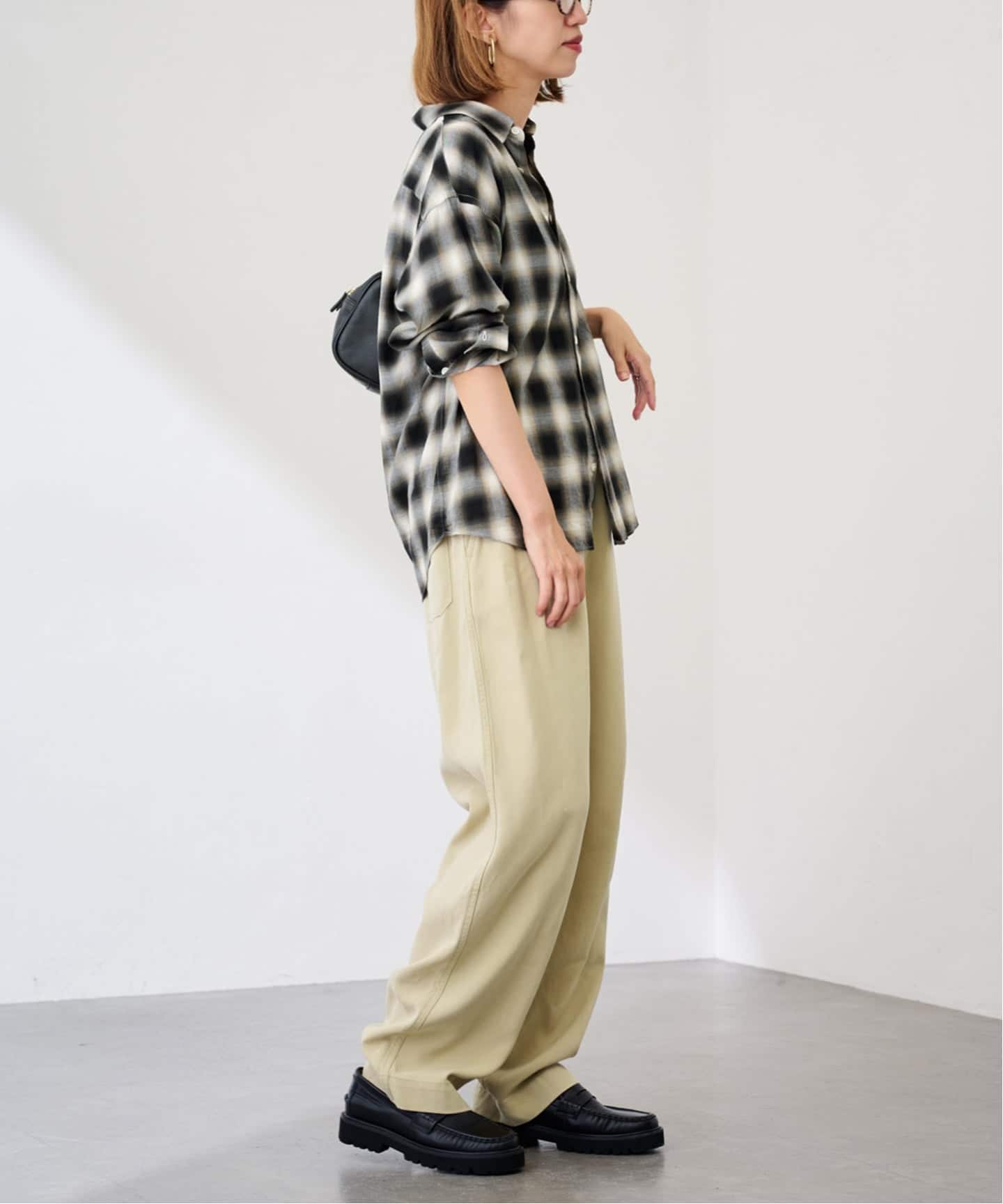 コットンレーヨンオンブレーチェックシャツ（シャツ／ブラウス