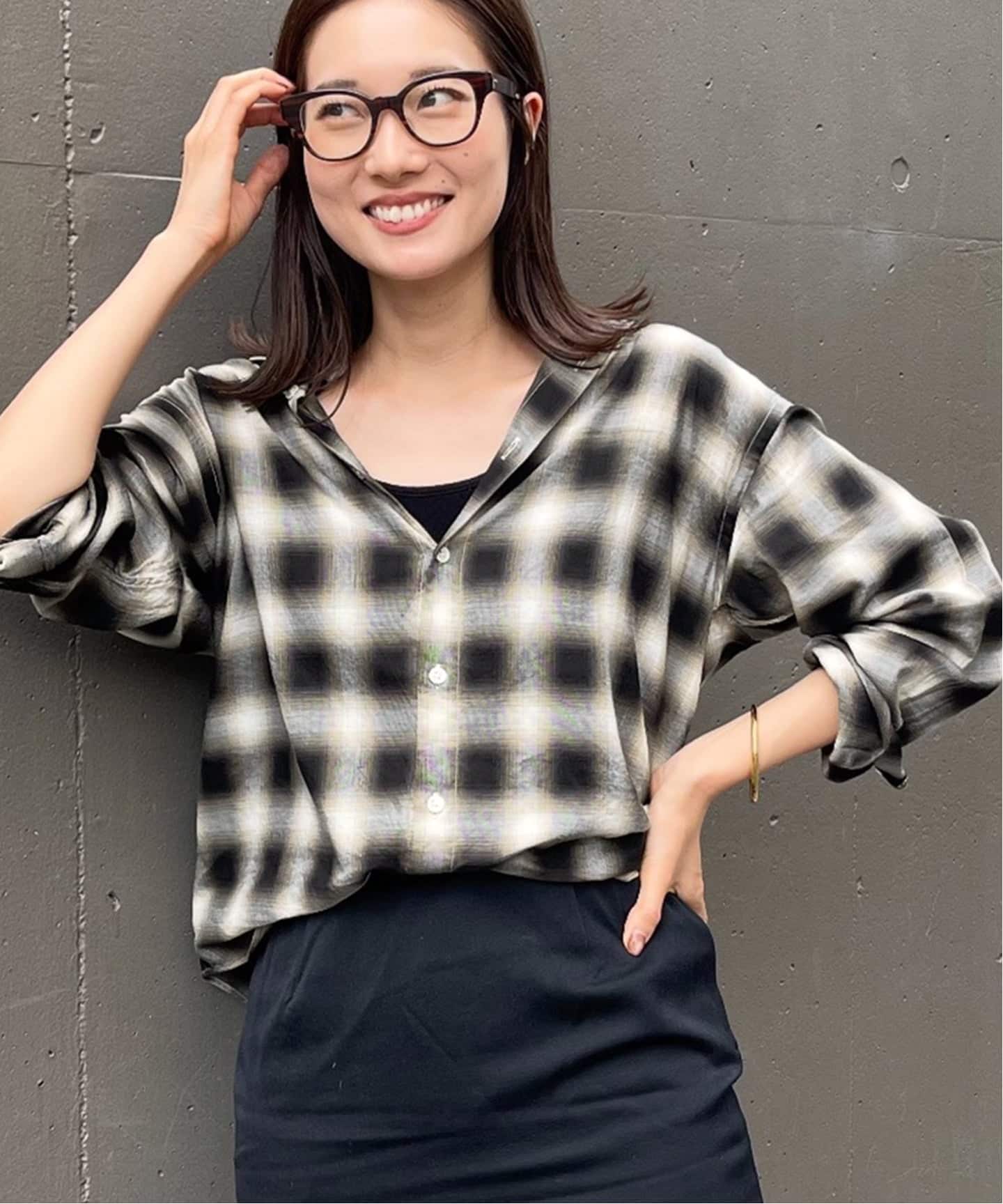 コットンレーヨンオンブレーチェックシャツ（シャツ／ブラウス