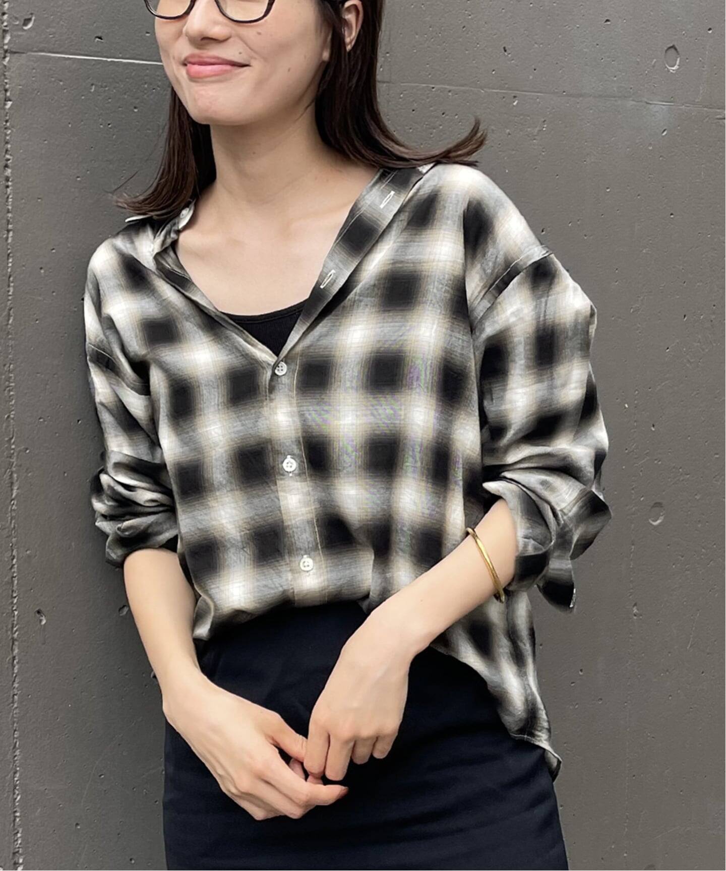 ☆美品☆FRAMeWORK フレームワーク　コットンレーヨンチェックシャツ コットンレーヨンチェックシャツ（シャツ／ブラウス