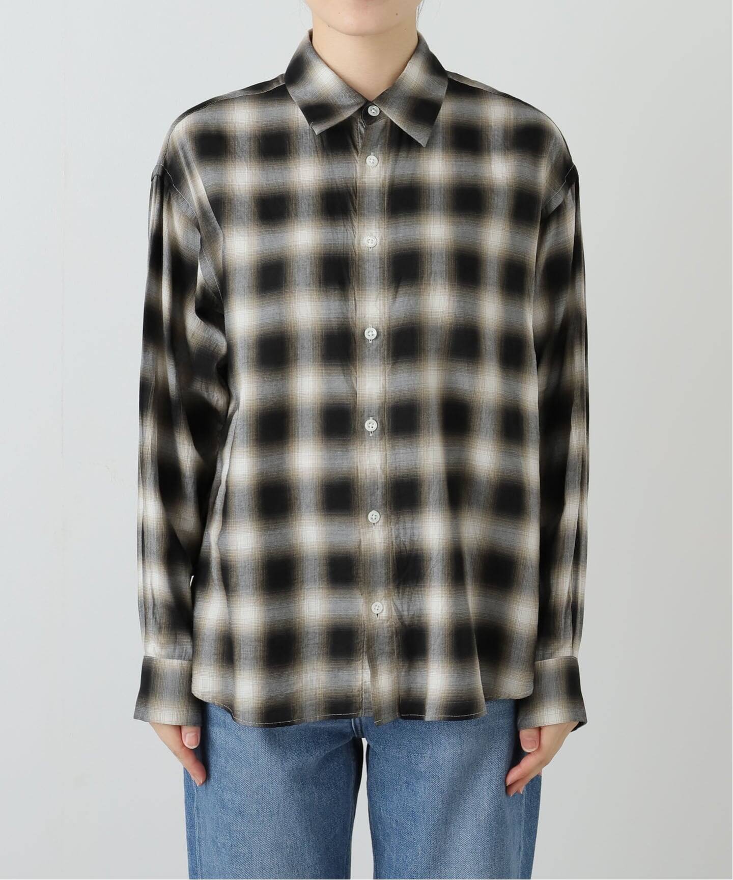 コットンレーヨンオンブレーチェックシャツ（シャツ／ブラウス