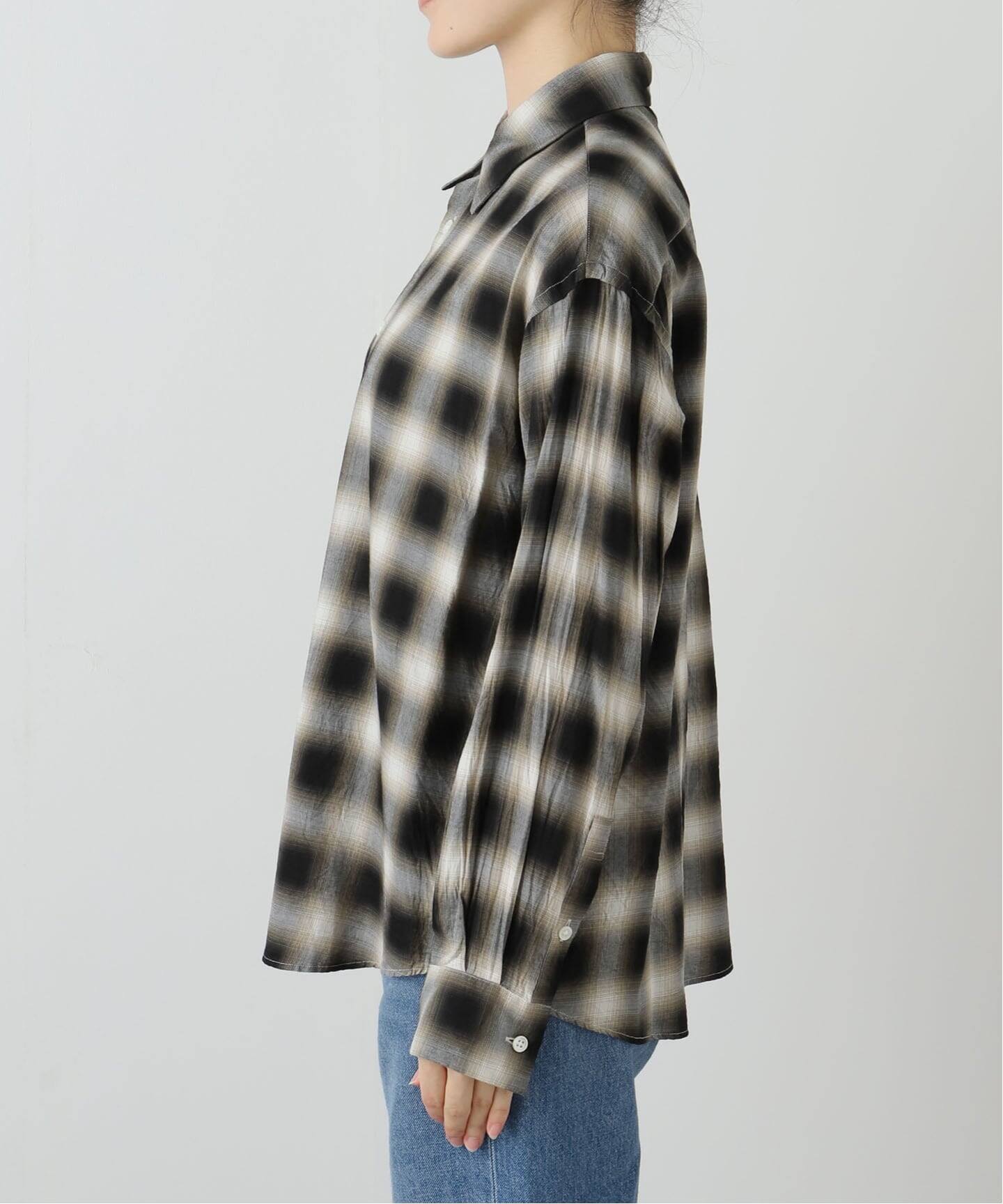 コットンレーヨンオンブレーチェックシャツ（シャツ／ブラウス