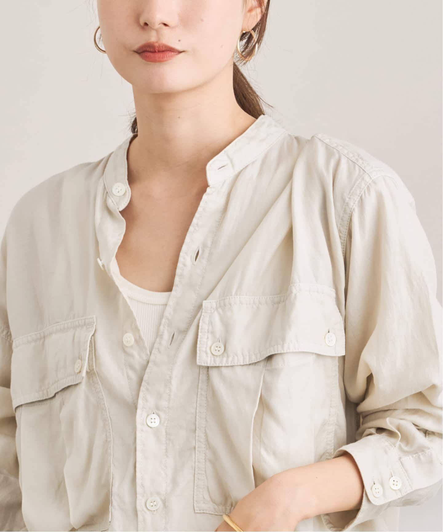 キュプラコットンガーメントダイシャツ（シャツ／ブラウス