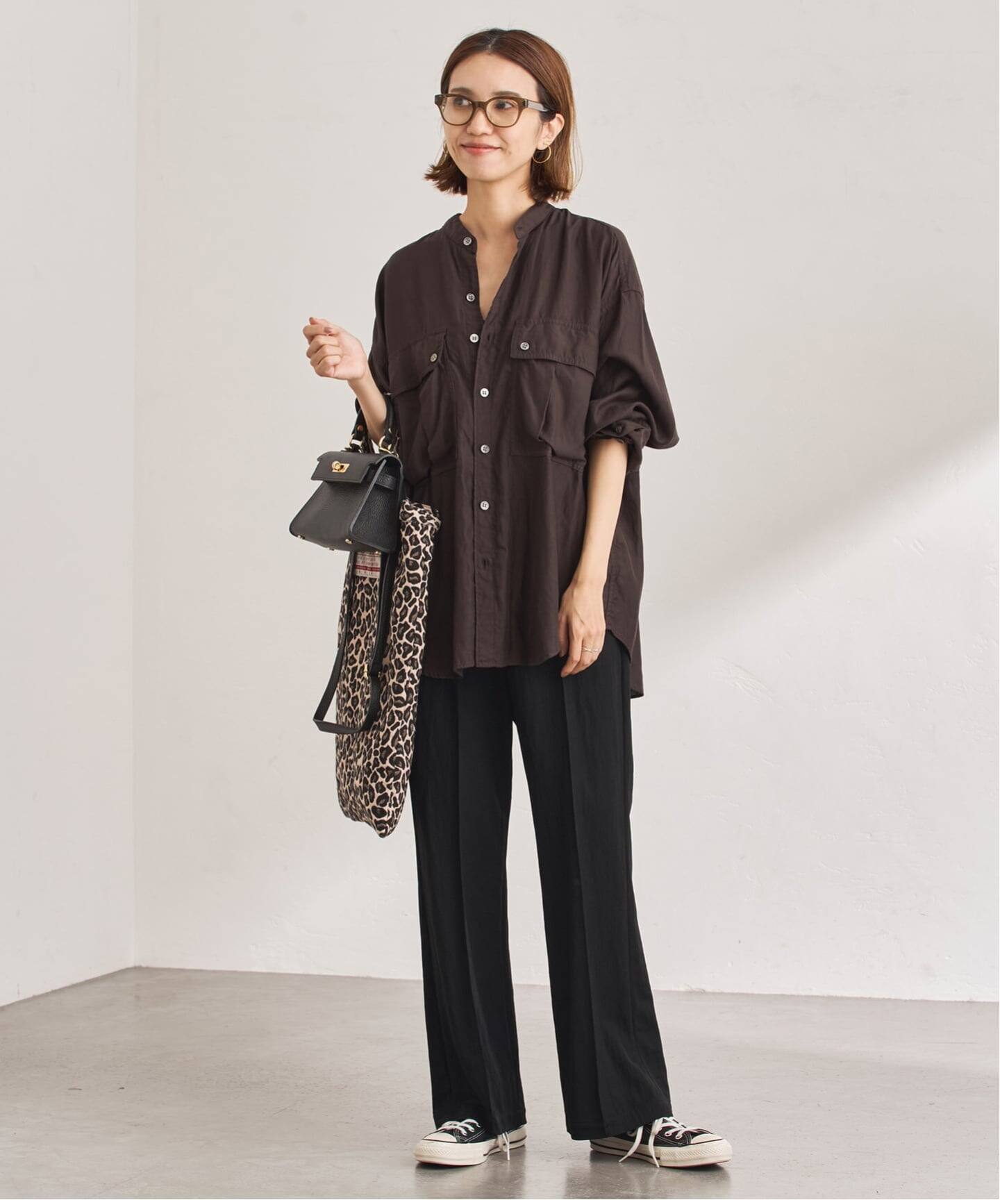 2025今季新品フレームワーク　完売キャプラコットンガーメントダイシャツブラウン キュプラコットンガーメントダイシャツ（シャツ／ブラウス