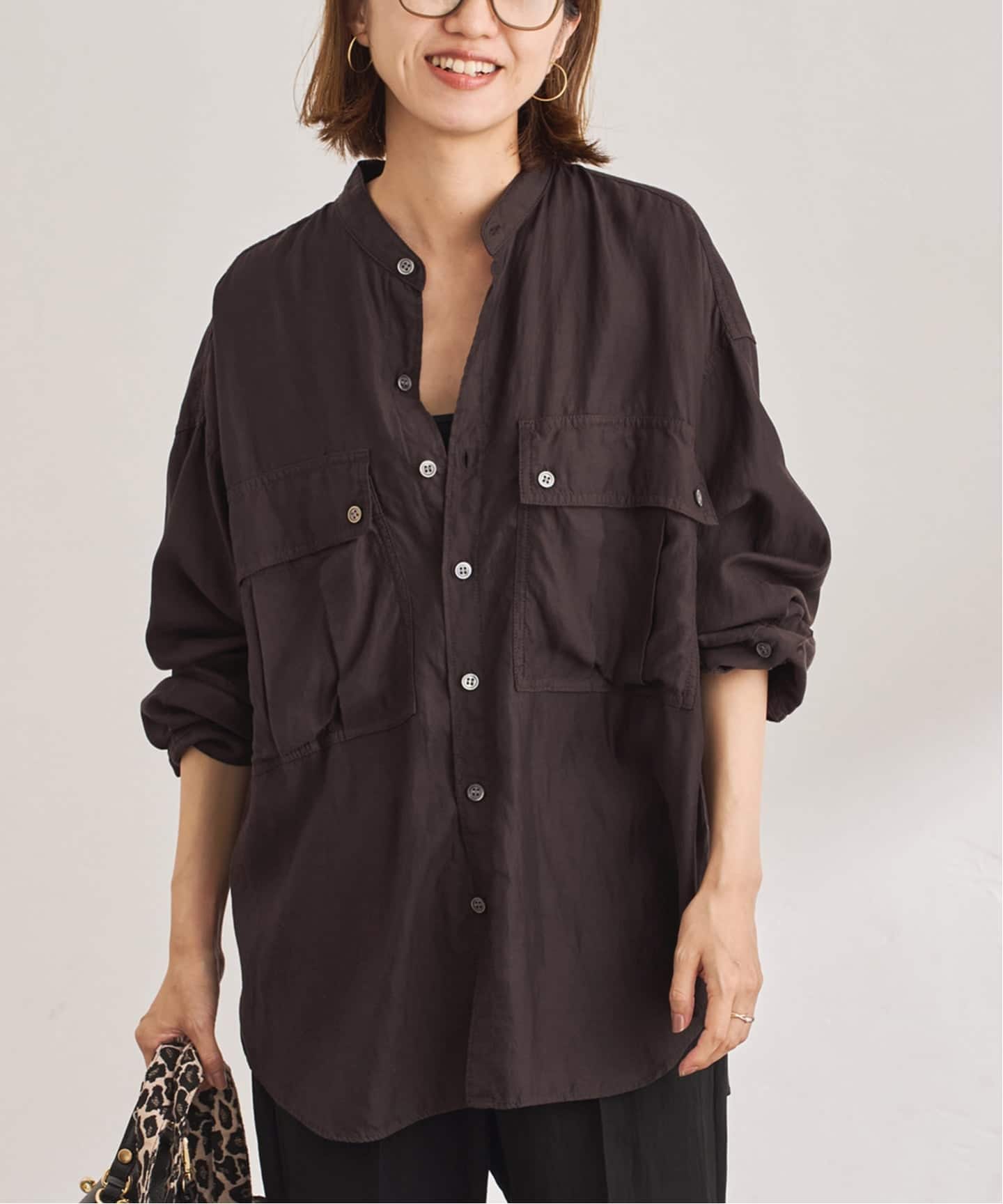 キュプラコットンガーメントダイシャツ（シャツ／ブラウス