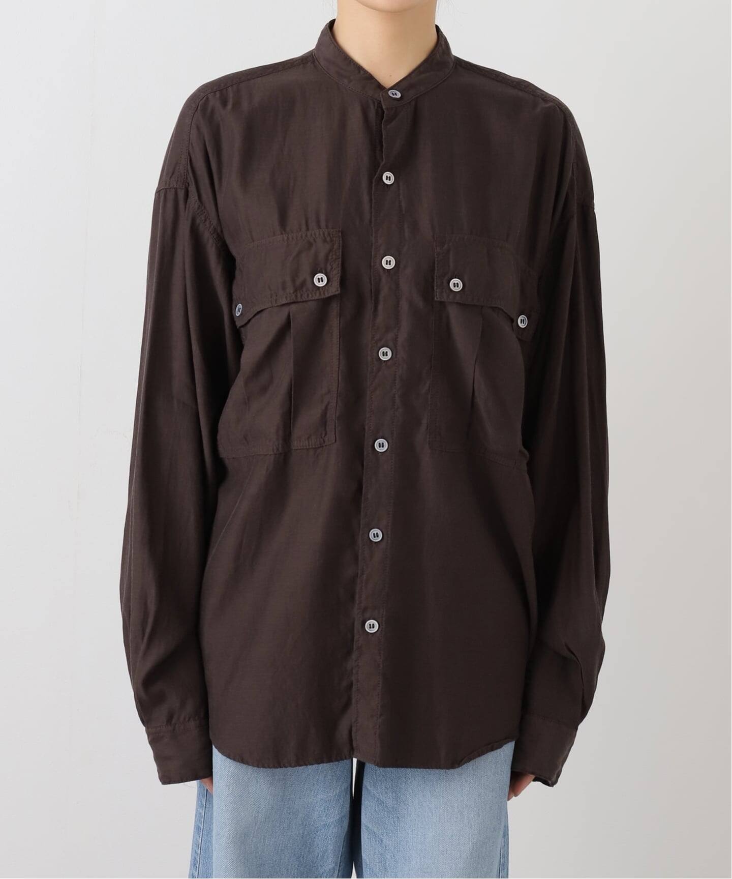 2025今季新品フレームワーク　完売キャプラコットンガーメントダイシャツブラウン キュプラコットンガーメントダイシャツ（シャツ／ブラウス