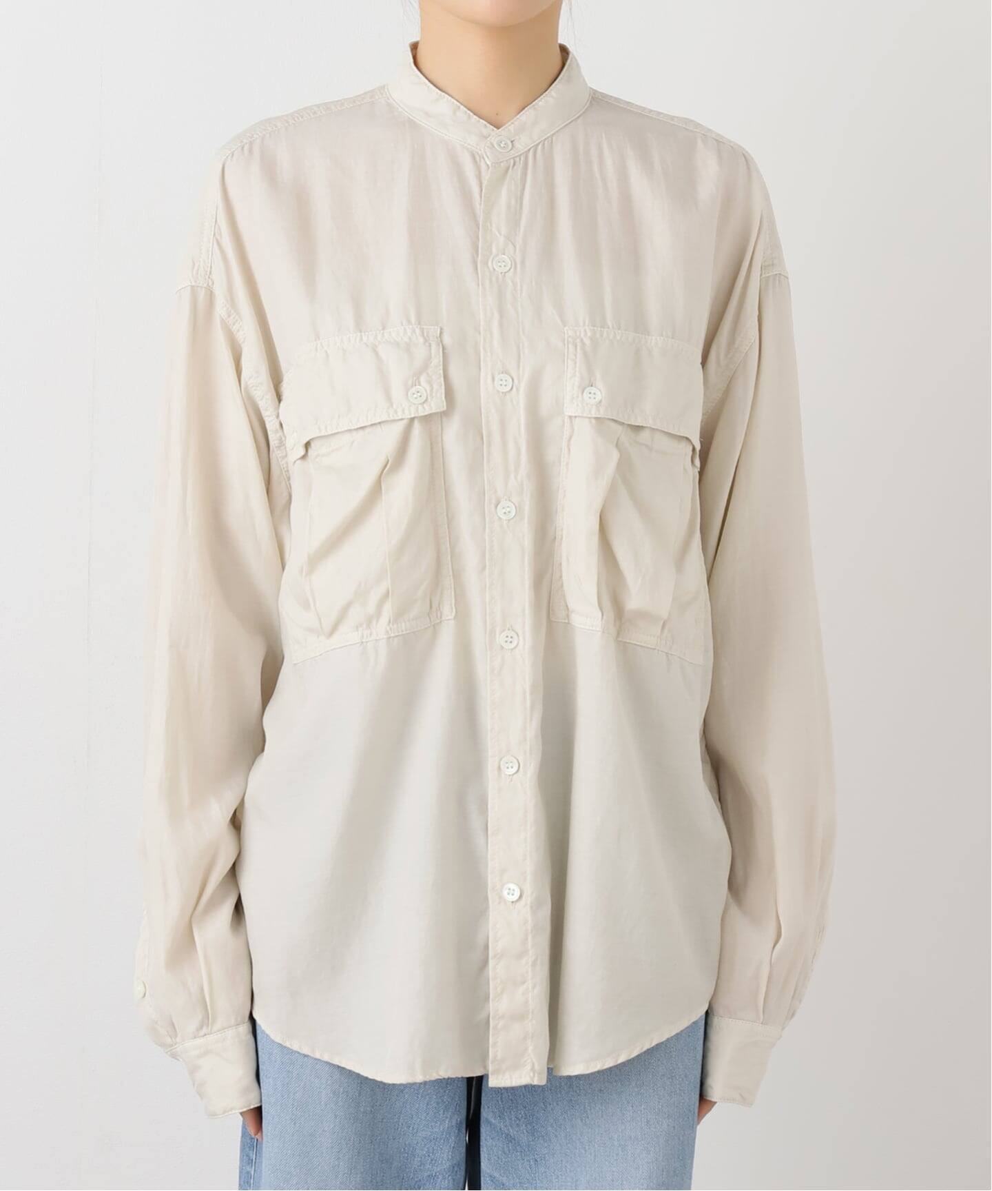 キュプラコットンガーメントダイシャツ（シャツ／ブラウス