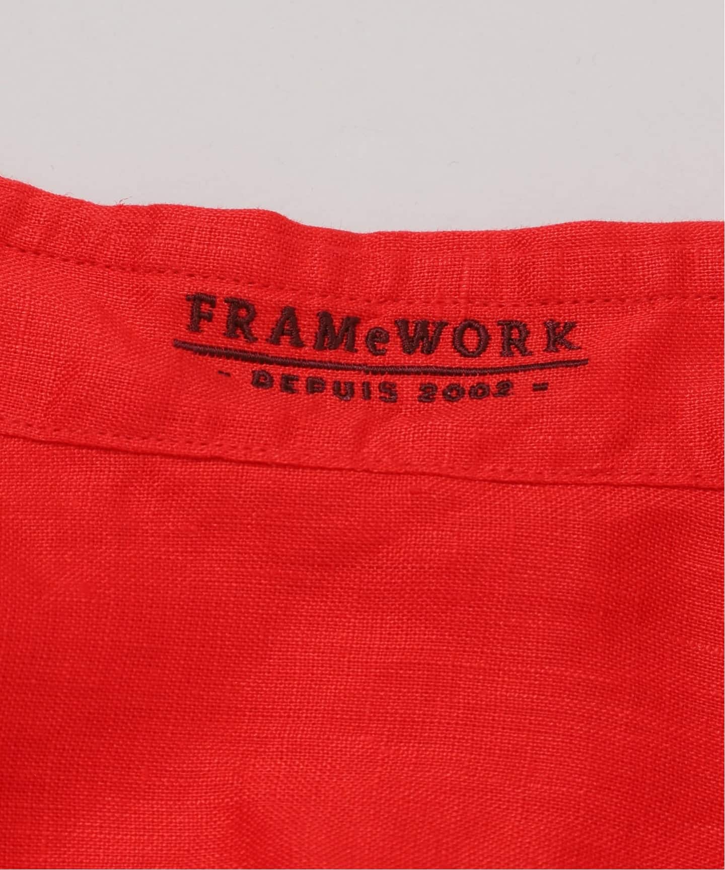 フレンチリネンレギュラーカラーシャツ レッド フレームワーク FRAMeWORK ≪追加≫フレンチリネンレギュラー