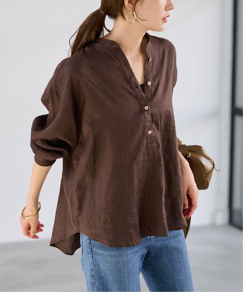 フレンチリネンバンドカラーシャツ（シャツ／ブラウス）｜FRAMeWORK  