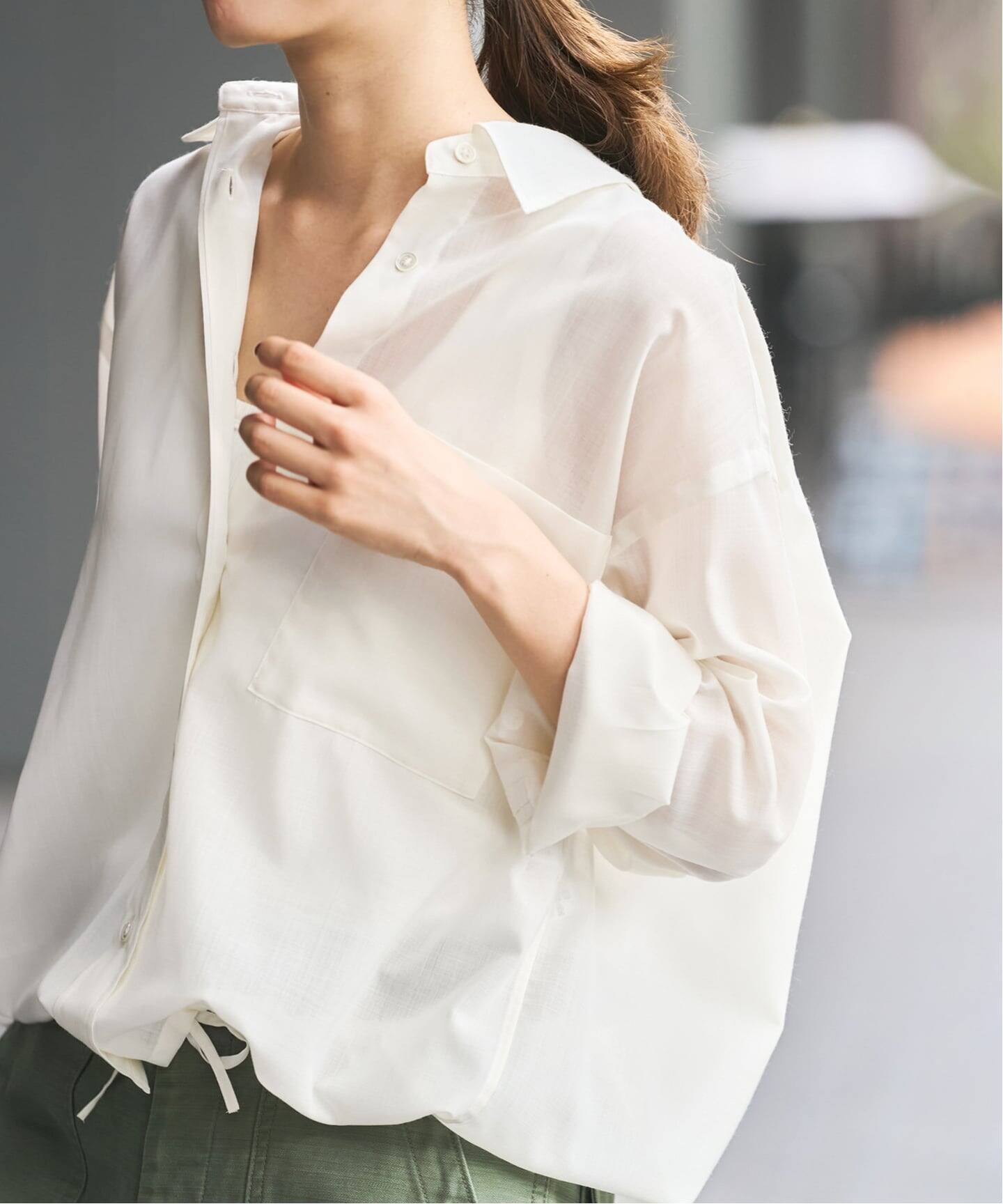 フレームワーク　シアートロドロストレギュラーシャツ　グレー　新品タグ付き シアートロドロストレギュラーシャツ（シャツ/ブラウス