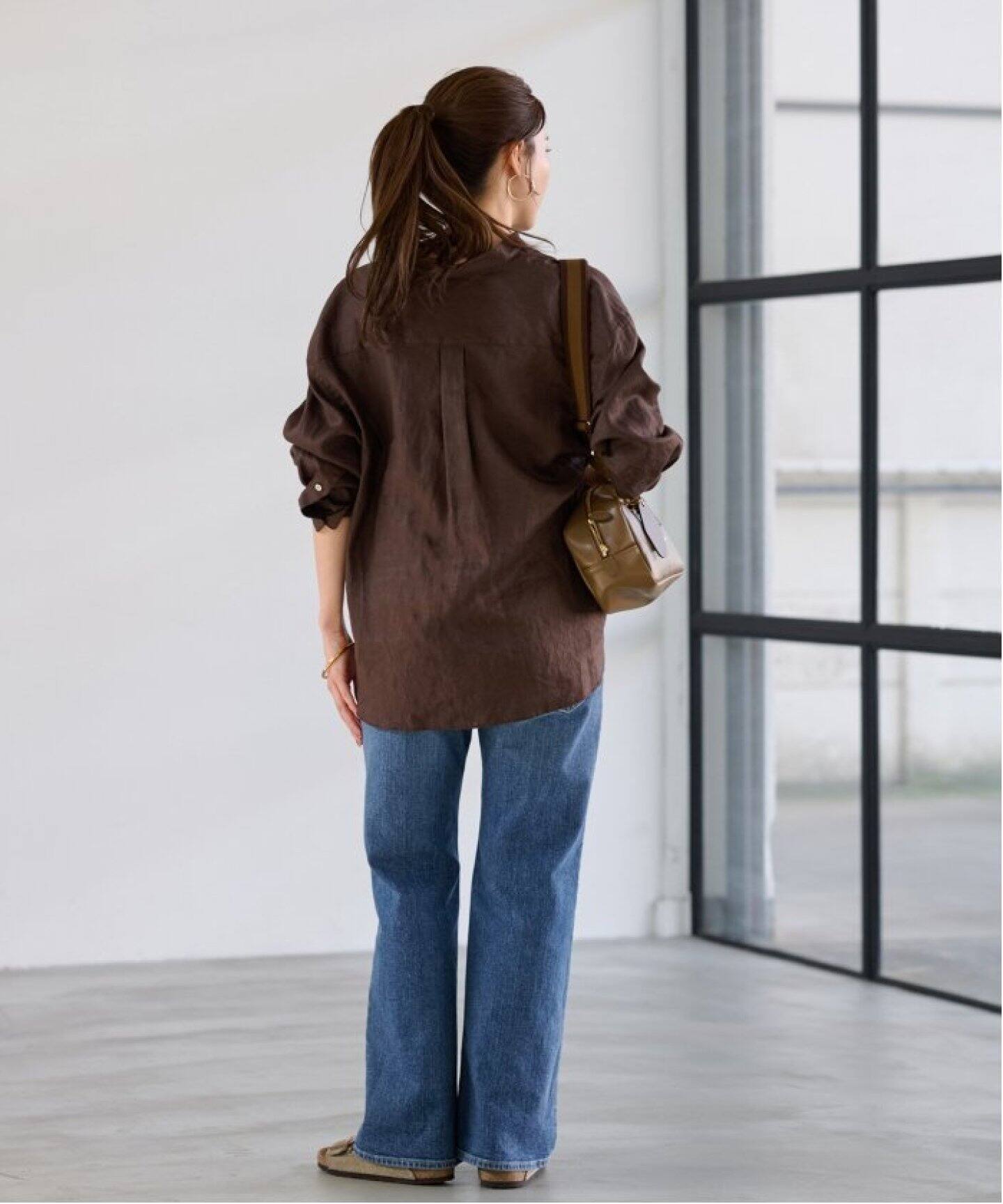 ≪WEB限定追加≫フレンチリネンバンドカラー 4（シャツ／ブラウス