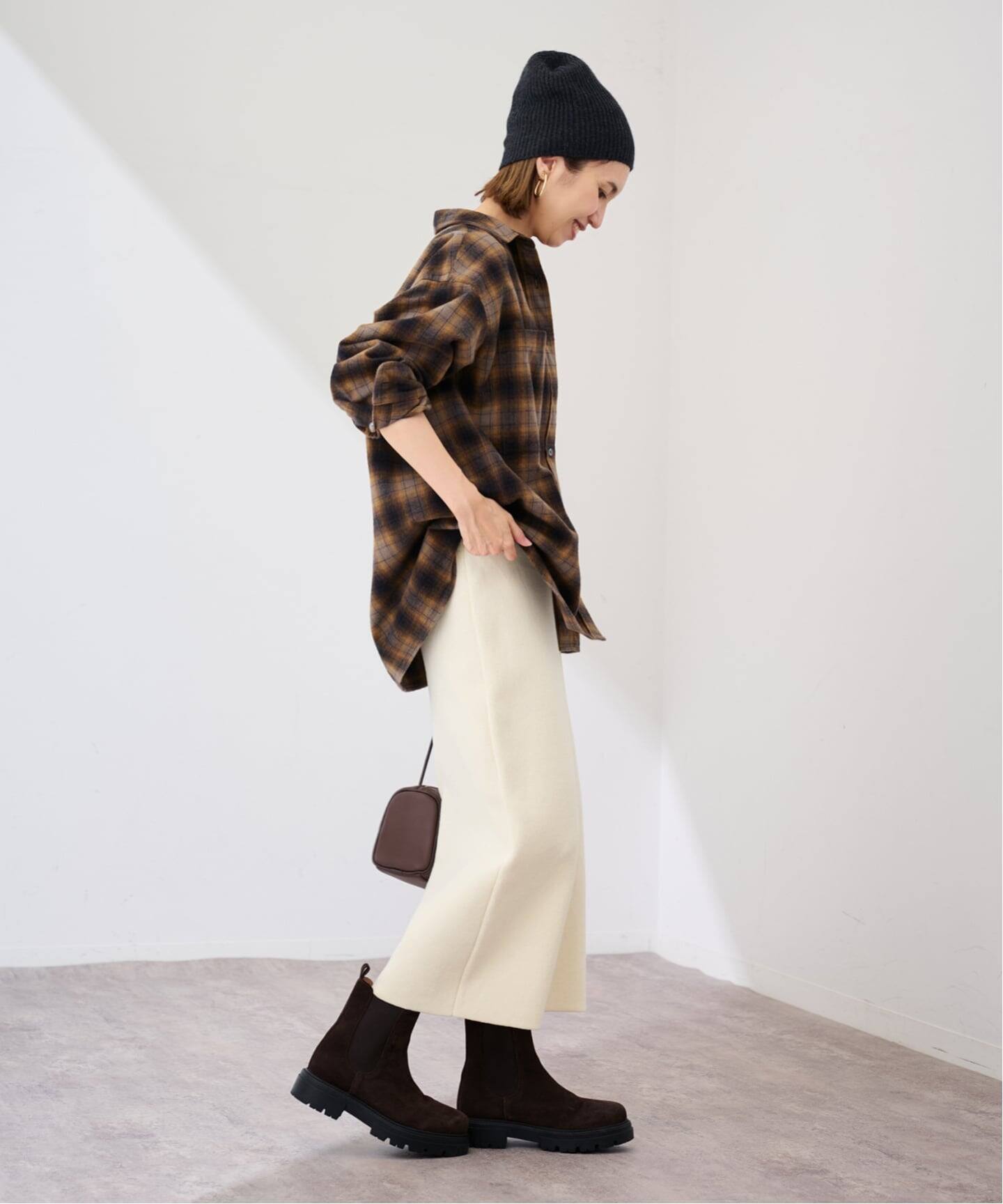 フレームワーク　ネルチェックシャツ　　ブラウン フレームワーク FRAMeWORK ネルチェックシャツ （ブラウン