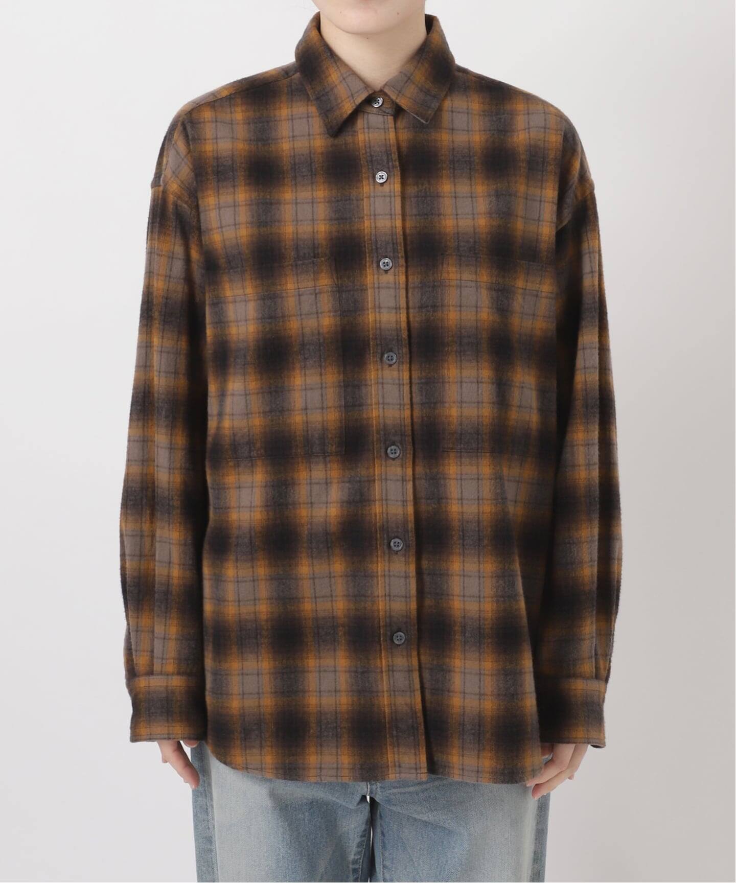 フレームワーク　ネルチェックシャツ　　ブラウン ネルチェックシャツ（シャツ／ブラウス）｜FRAMeWORK（フレームワーク