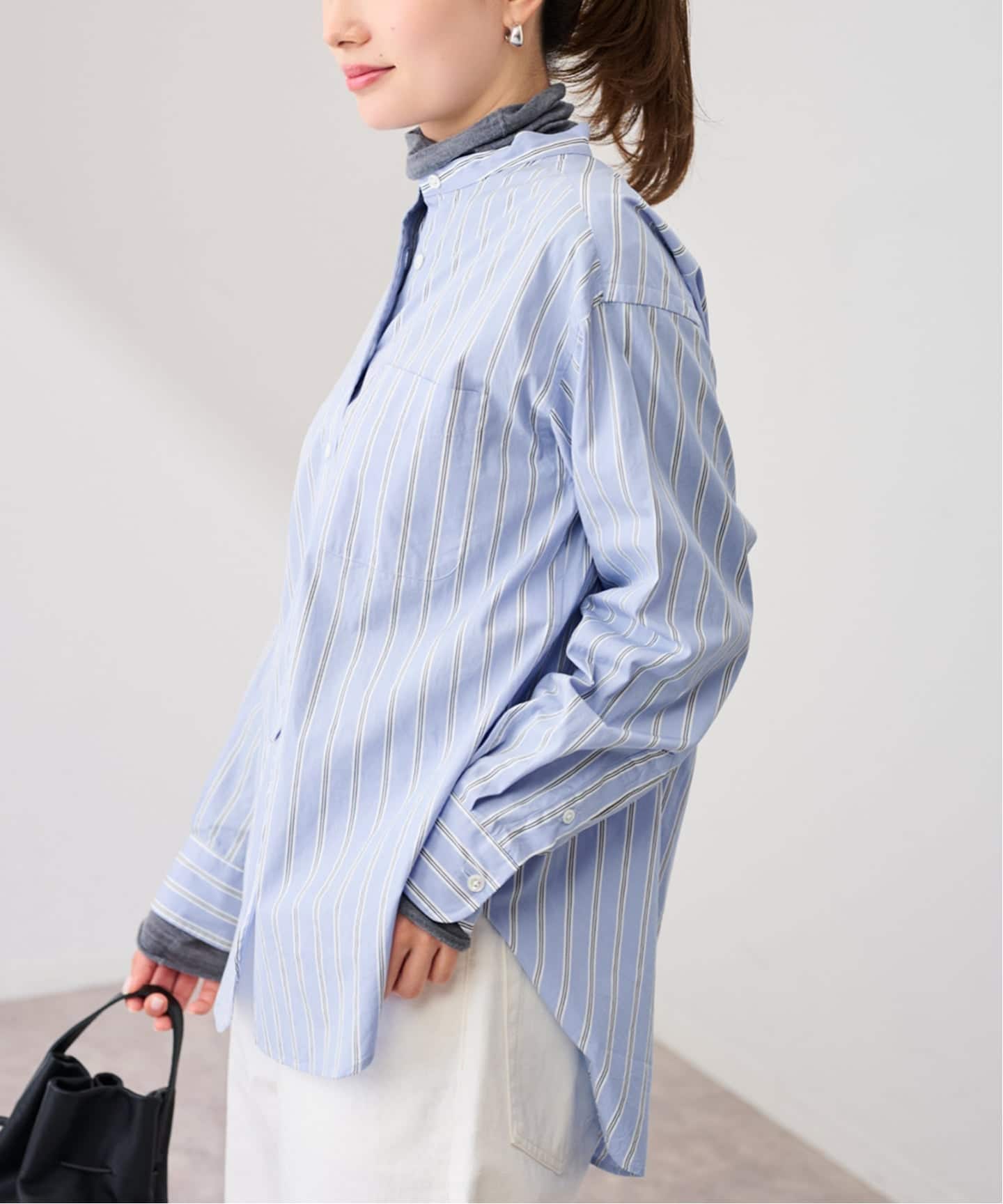 ストライプバンドカラーシャツ（シャツ／ブラウス）｜FRAMeWORK