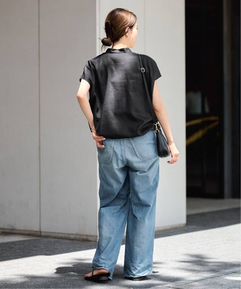 ラミーリヨセルキャップスリーブドロストシャツ（シャツ／ブラウス  