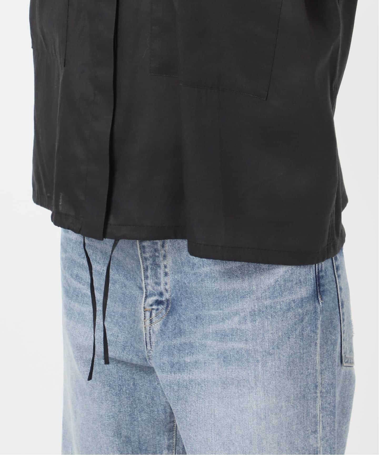 ラミーリヨセルキャップスリーブドロストシャツ（シャツ／ブラウス