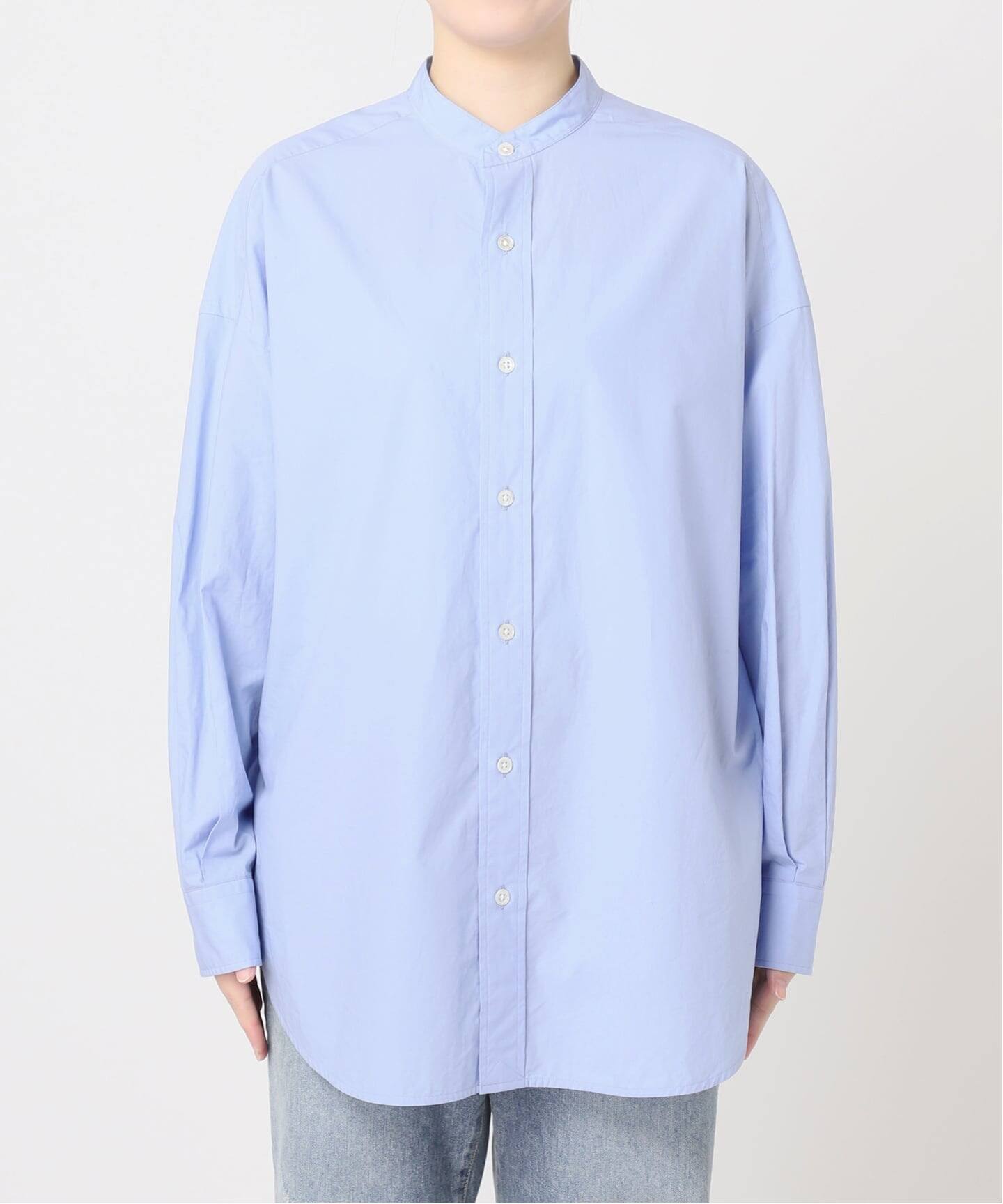 ■美品FRAMeWORK 25SS ラウンドテールLONGシャツライトブルー ≪追加≫ラウンドテールLONGシャツ（シャツ／ブラウス