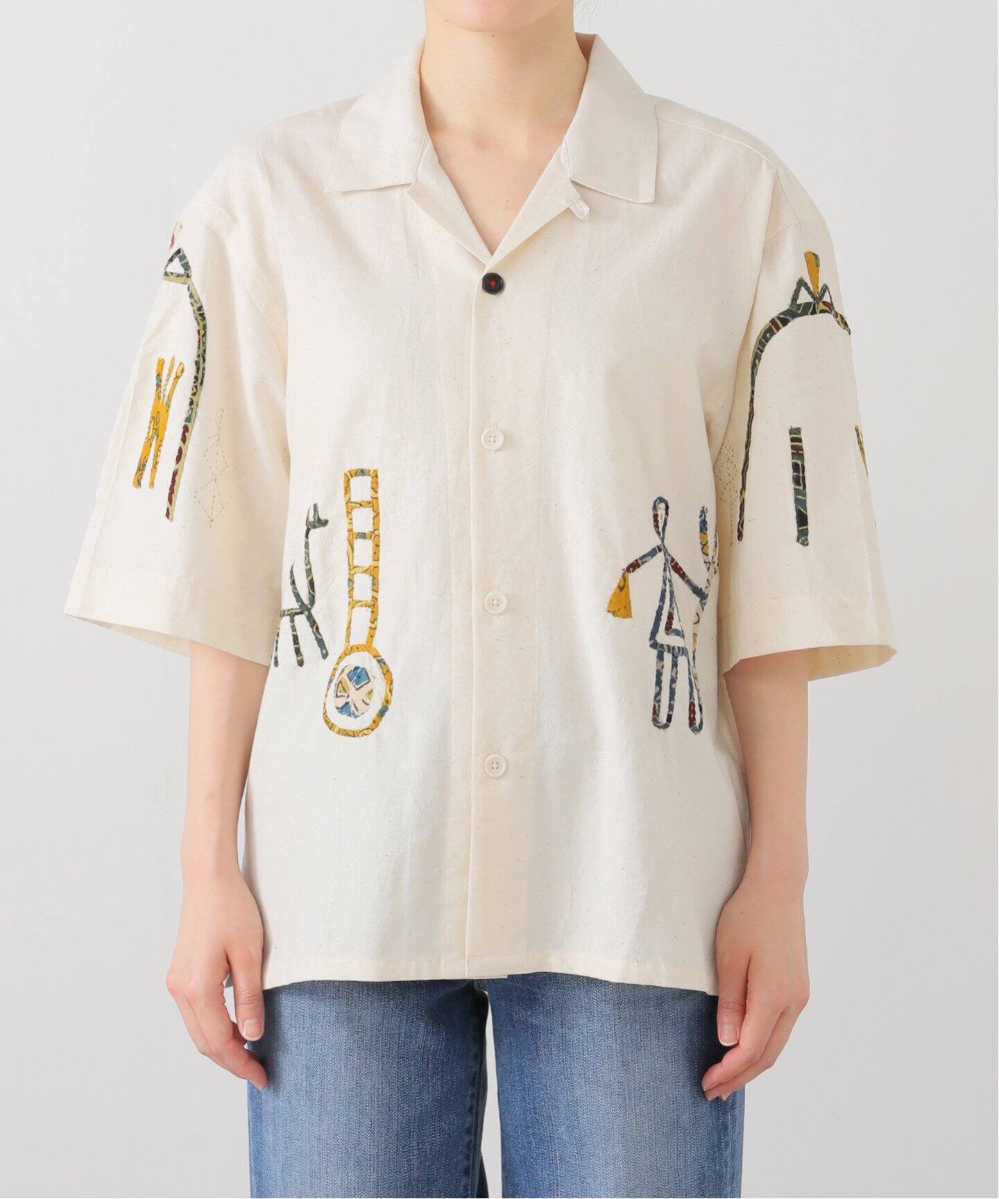 ブラウス シャツ KARDO/カルド RONEN カディコットンハンドアップリケシャツ レディース KARDO/カルド RONEN カディコットンハンドアップリケシャツ