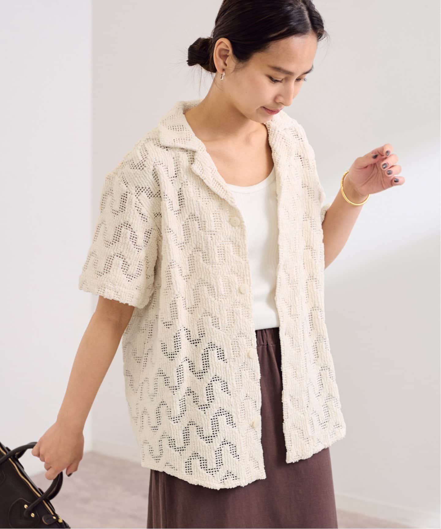 未使用品 OAS/オーエーエス CROCHET SHIRT OAS/オーエーエス CROCHET SHIRT（シャツ／ブラウス）｜FRAMeWORK