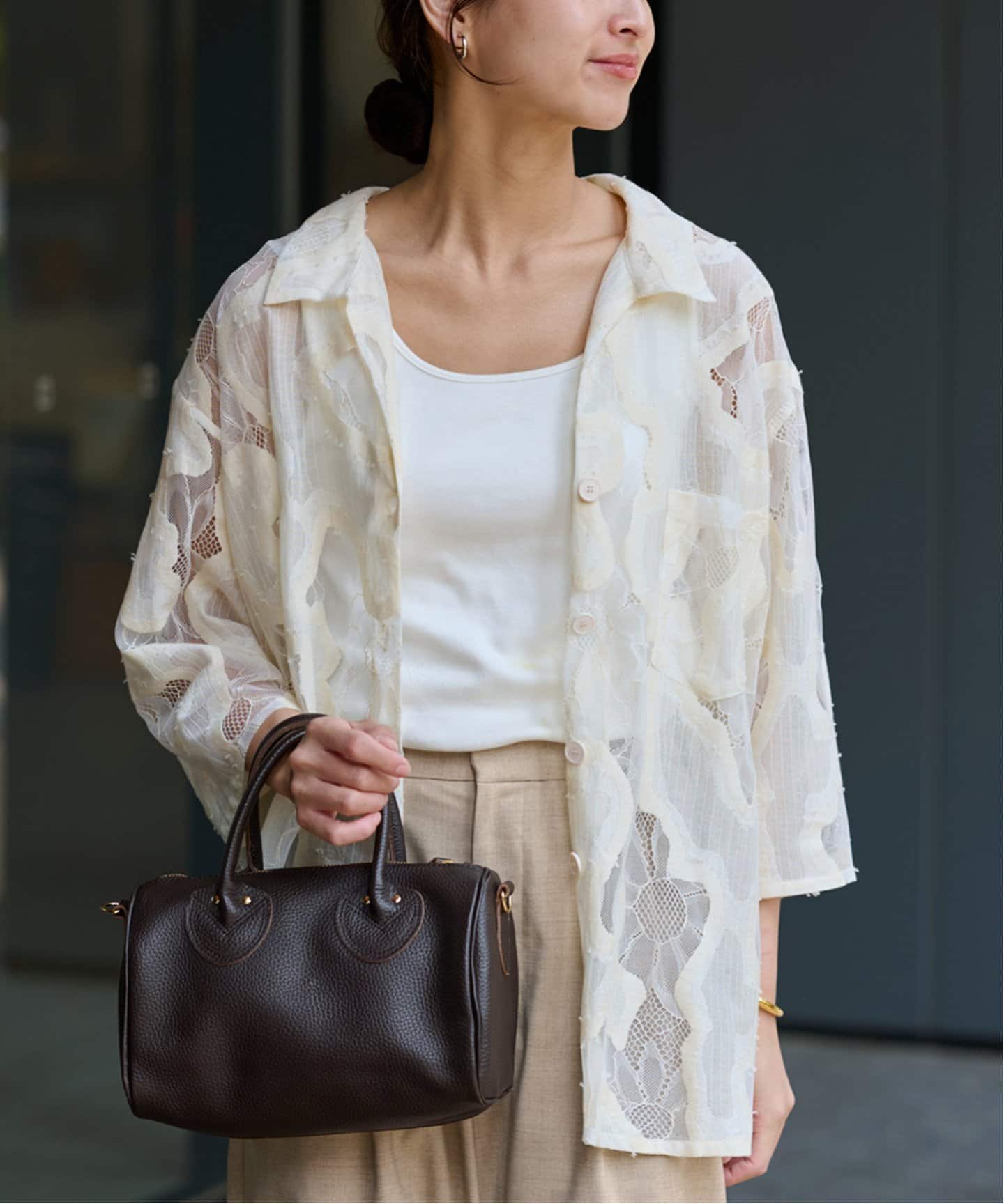 25SSフレームワークESTHE OVERSIZED SHEER LACE V ≪追加≫ESTHE OVERSIZED SHEER LACE シャツ 2（シャツ／ブラウス