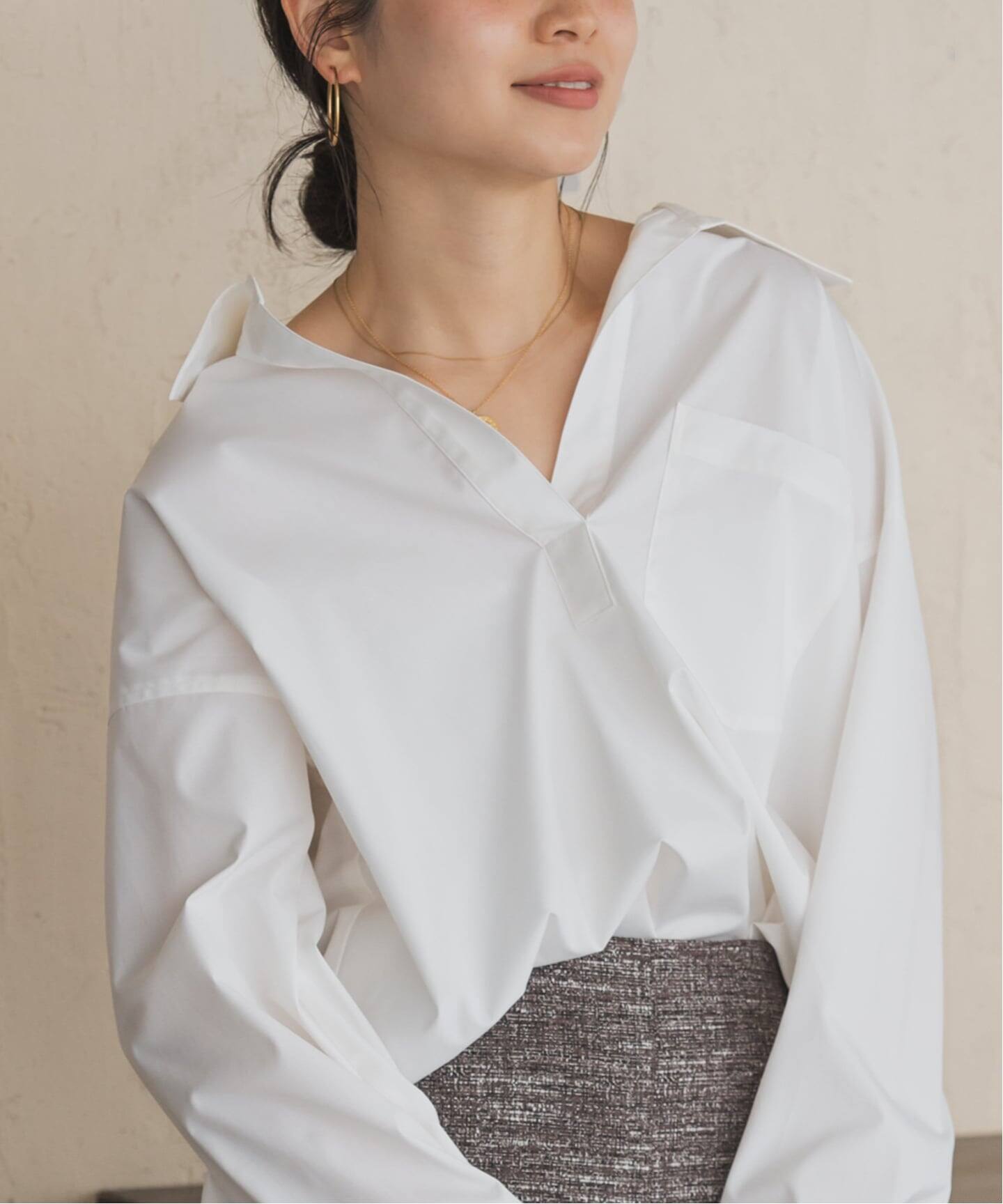 ノーブル（Noble）/イージーケアコットンスキッパーシャツ イージーケアコットンスキッパーシャツ（シャツ／ブラウス）｜NOBLE