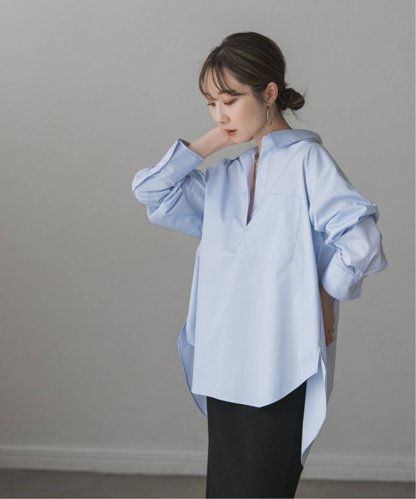 noble イージーケアコットンスキッパーシャツ イージーケアコットンスキッパーシャツ（シャツ／ブラウス）｜NOBLE