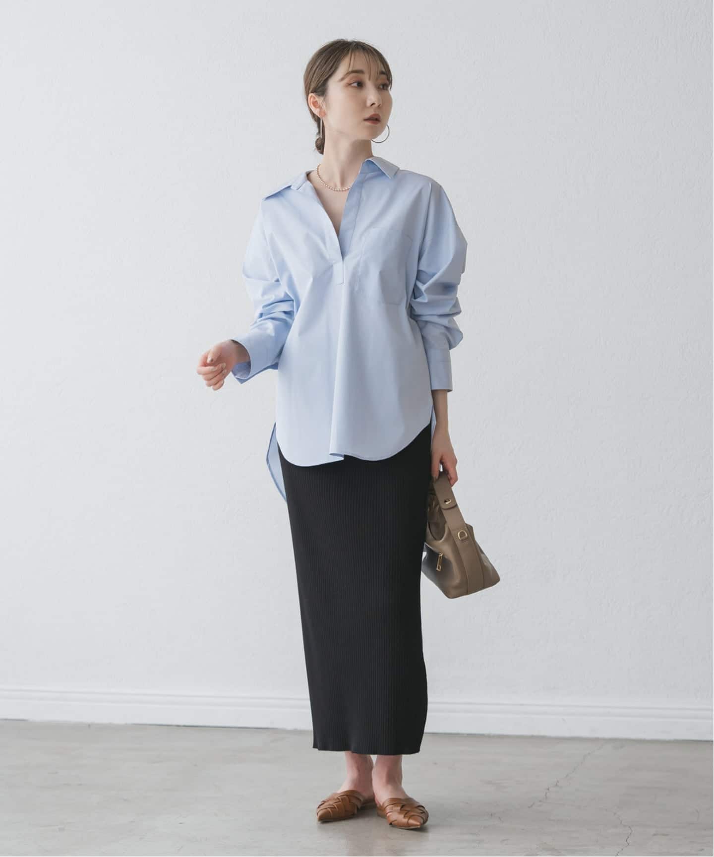 noble イージーケアコットンスキッパーシャツ イージーケアコットンスキッパーシャツ（シャツ／ブラウス）｜NOBLE