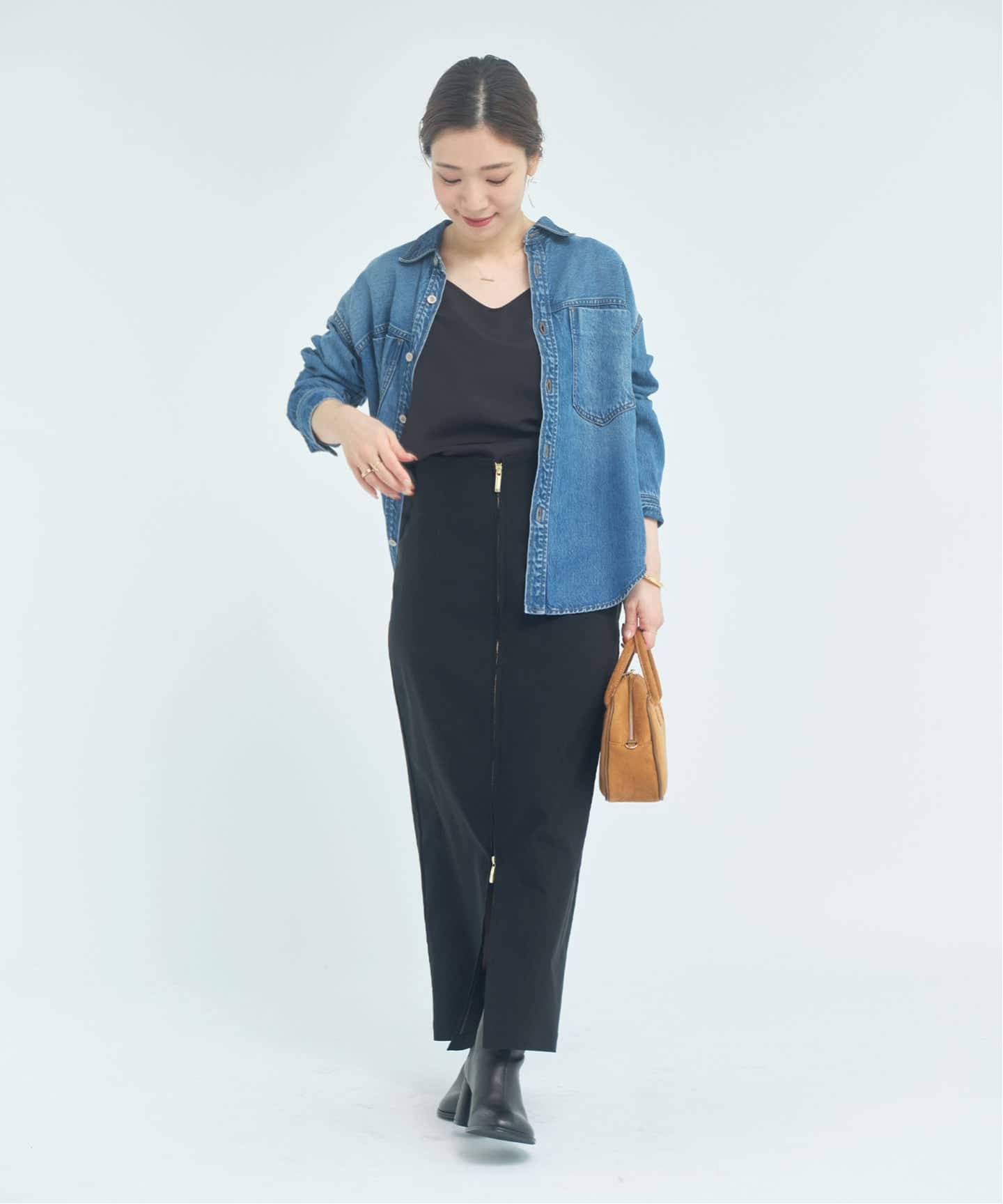 美品　ノーブル　24年モデル　スージングデニムビッグポケットシャツ　ブルー 追加予約》スージングデニムビッグポケットシャツ3（シャツ