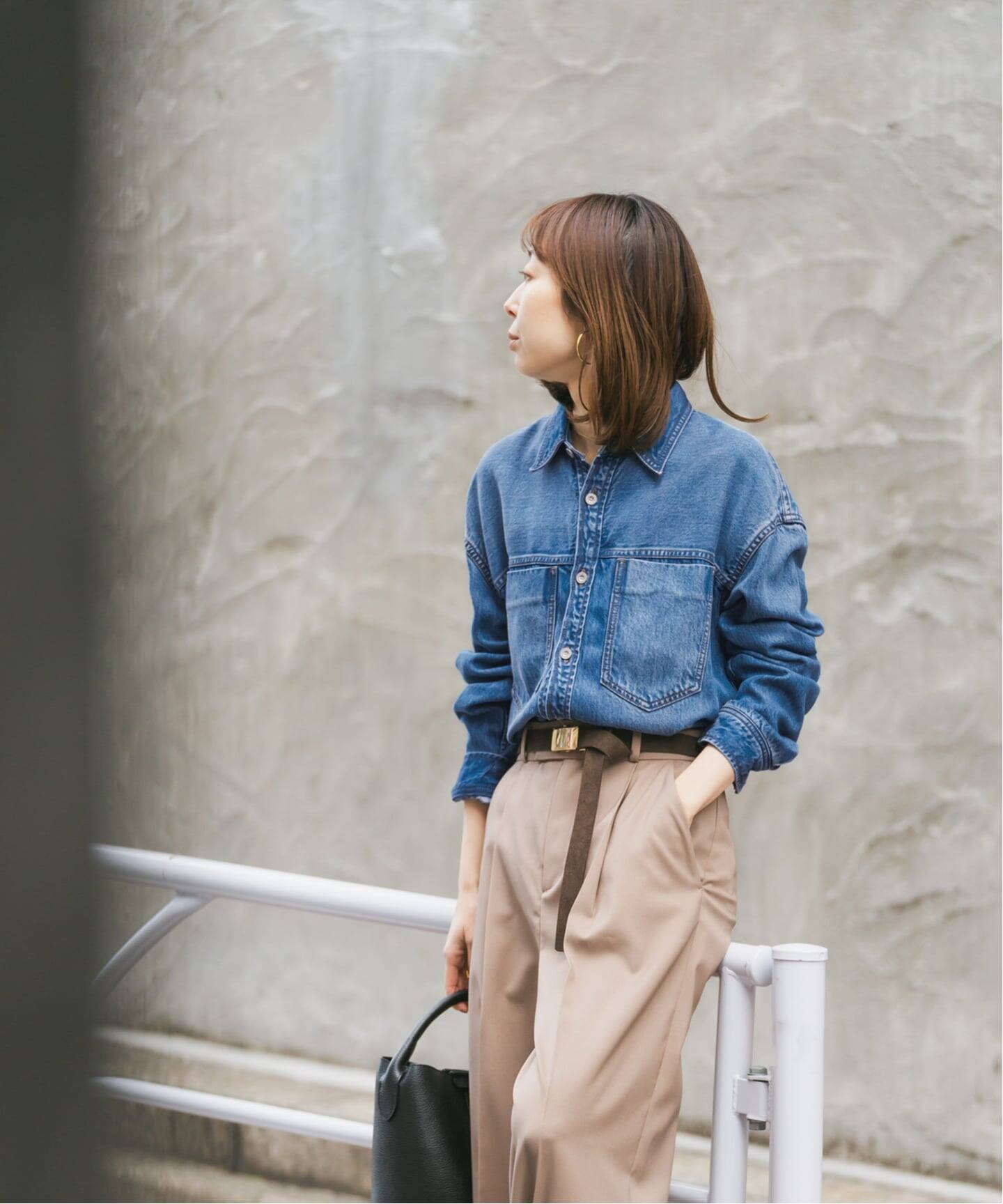 NOBLE スージングデニムビッグポケットSH