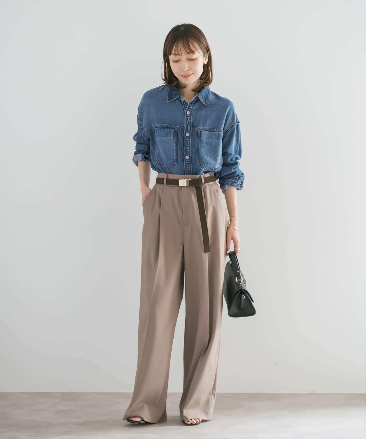 美品　ノーブル　24年モデル　スージングデニムビッグポケットシャツ　ブルー 追加予約》スージングデニムビッグポケットシャツ3（シャツ