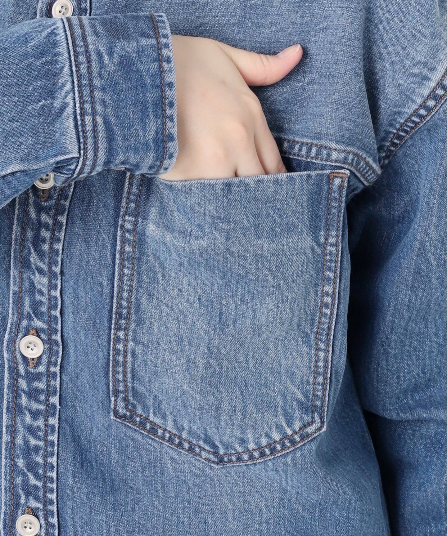 追加》スージングデニムビッグポケットシャツ3（シャツ