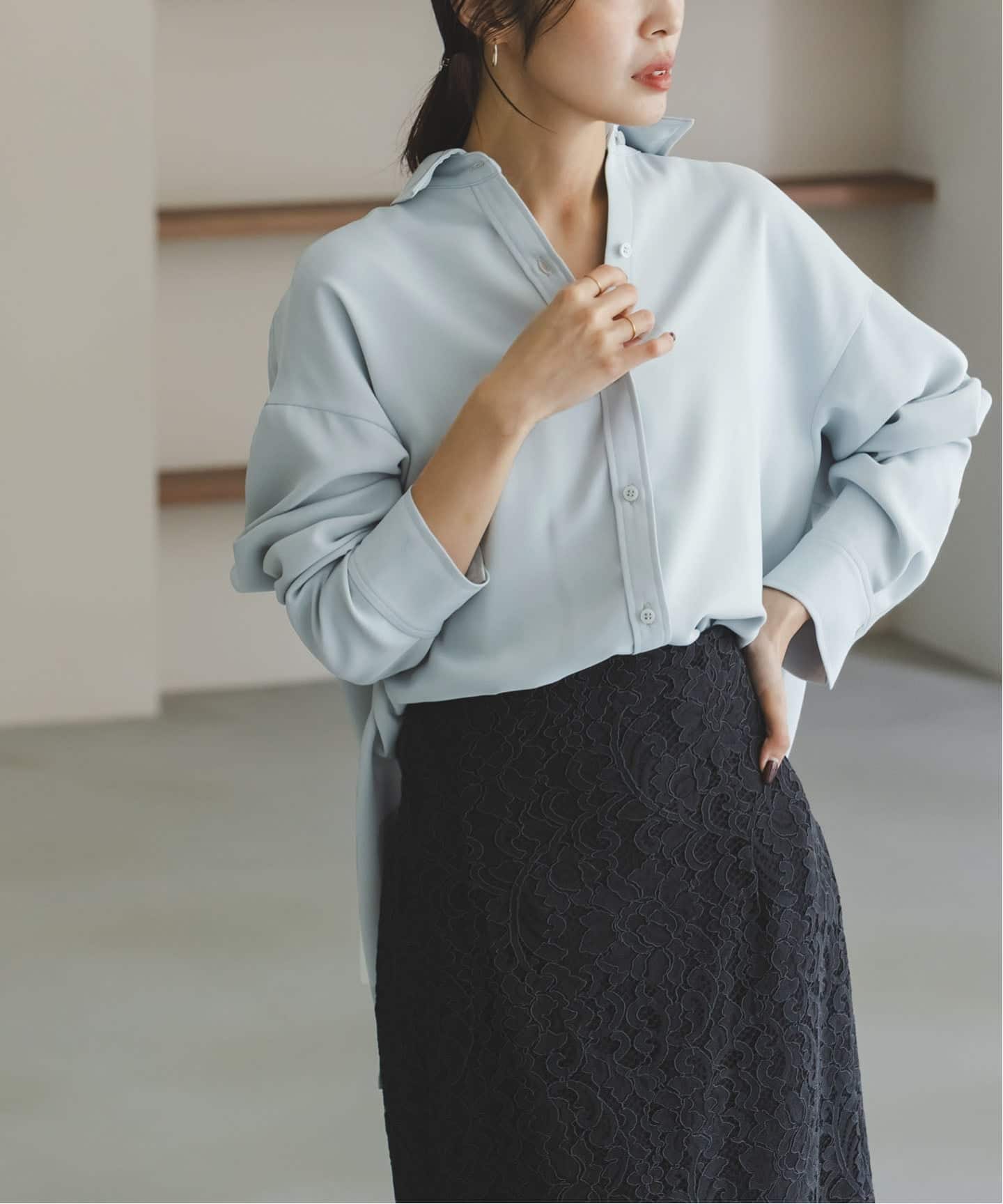 新品タグ付　NOBLE シーズンカラープレーンシャツ　グリーン　ノーブル 新品タグ付 NOBLE シーズンカラープレーンシャツ グリーン ノーブル