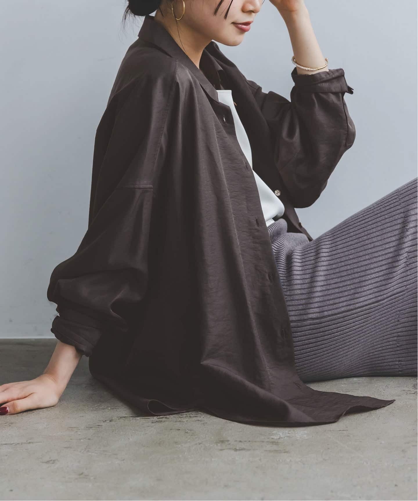 NOBLE イージーケアルーズドレープシャツ 追加》イージーケアルーズドレープシャツ（シャツ／ブラウス