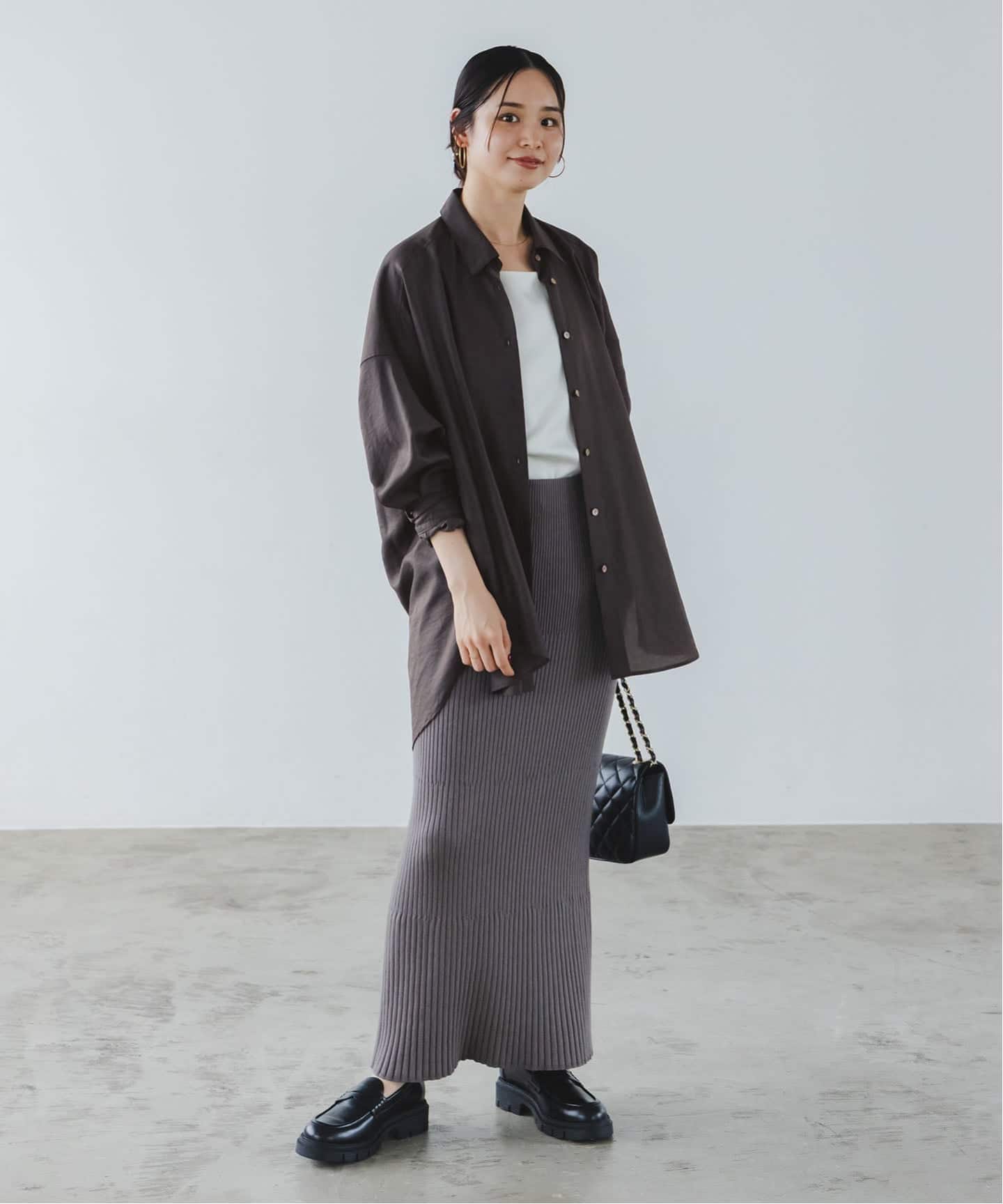 NOBLE イージーケアルーズドレープシャツ 追加》イージーケアルーズドレープシャツ（シャツ／ブラウス