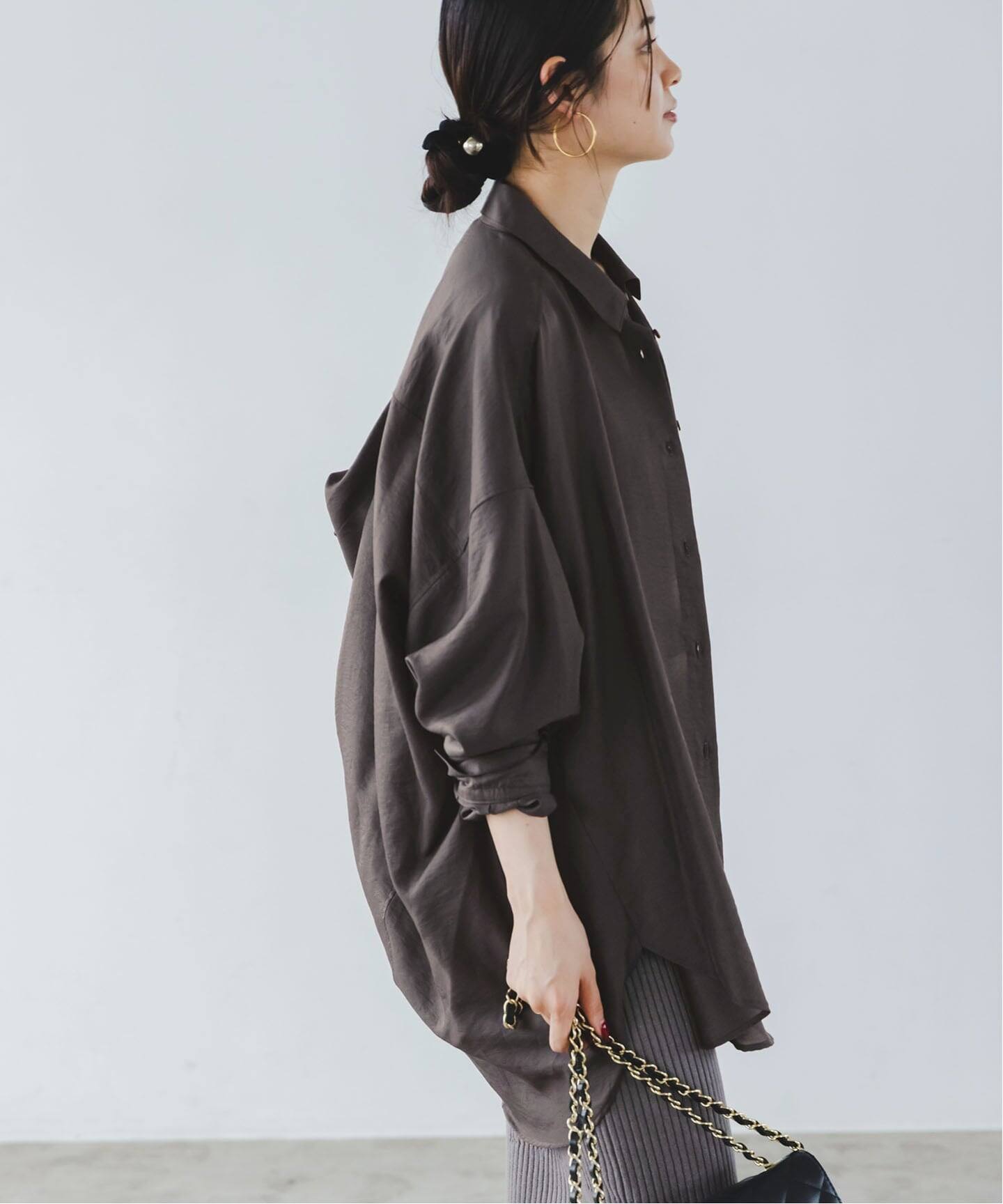 NOBLE イージーケアルーズドレープシャツ 追加》イージーケアルーズドレープシャツ（シャツ／ブラウス