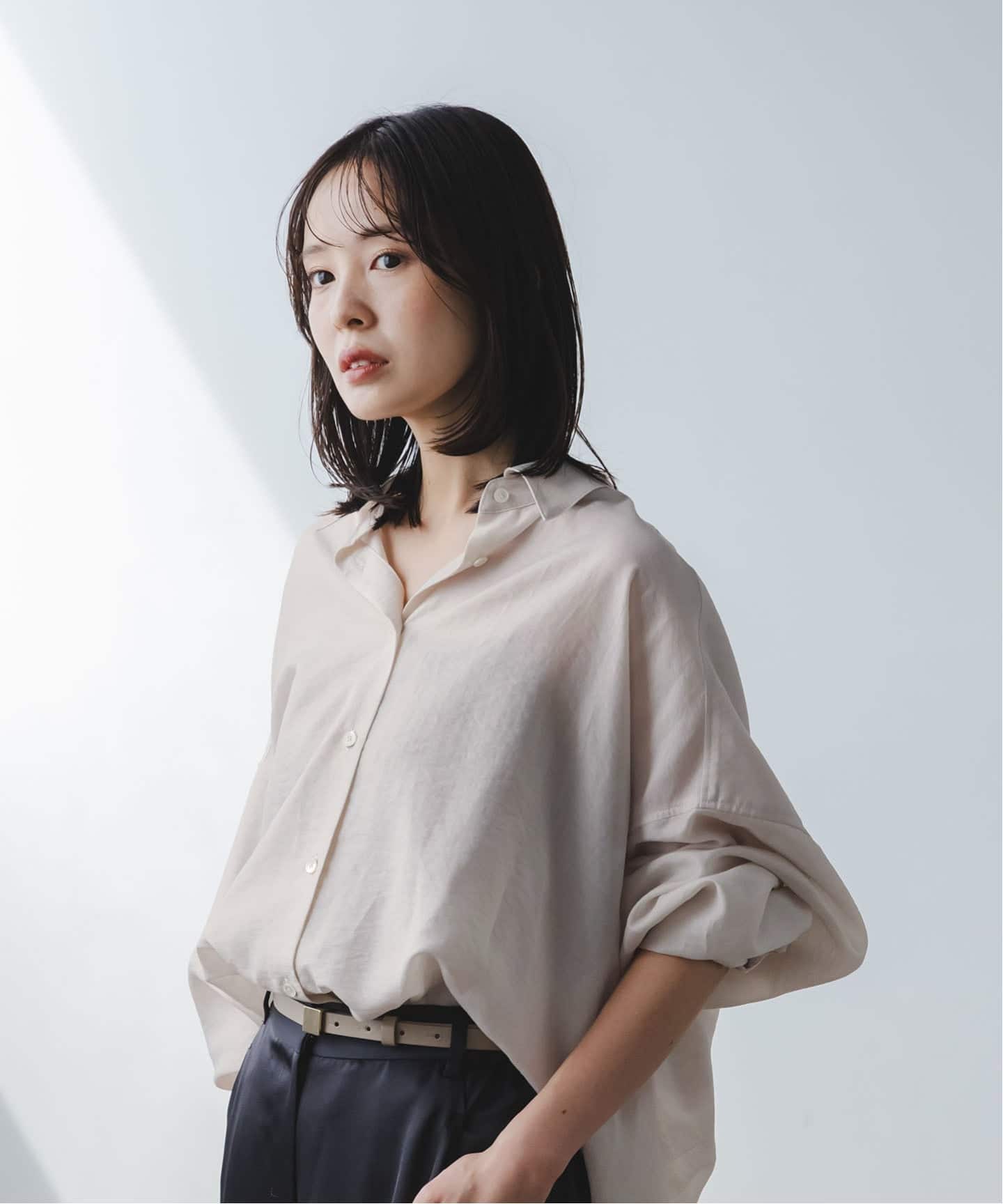 NOBLE イージーケアルーズドレープシャツ 追加》イージーケアルーズドレープシャツ（シャツ／ブラウス