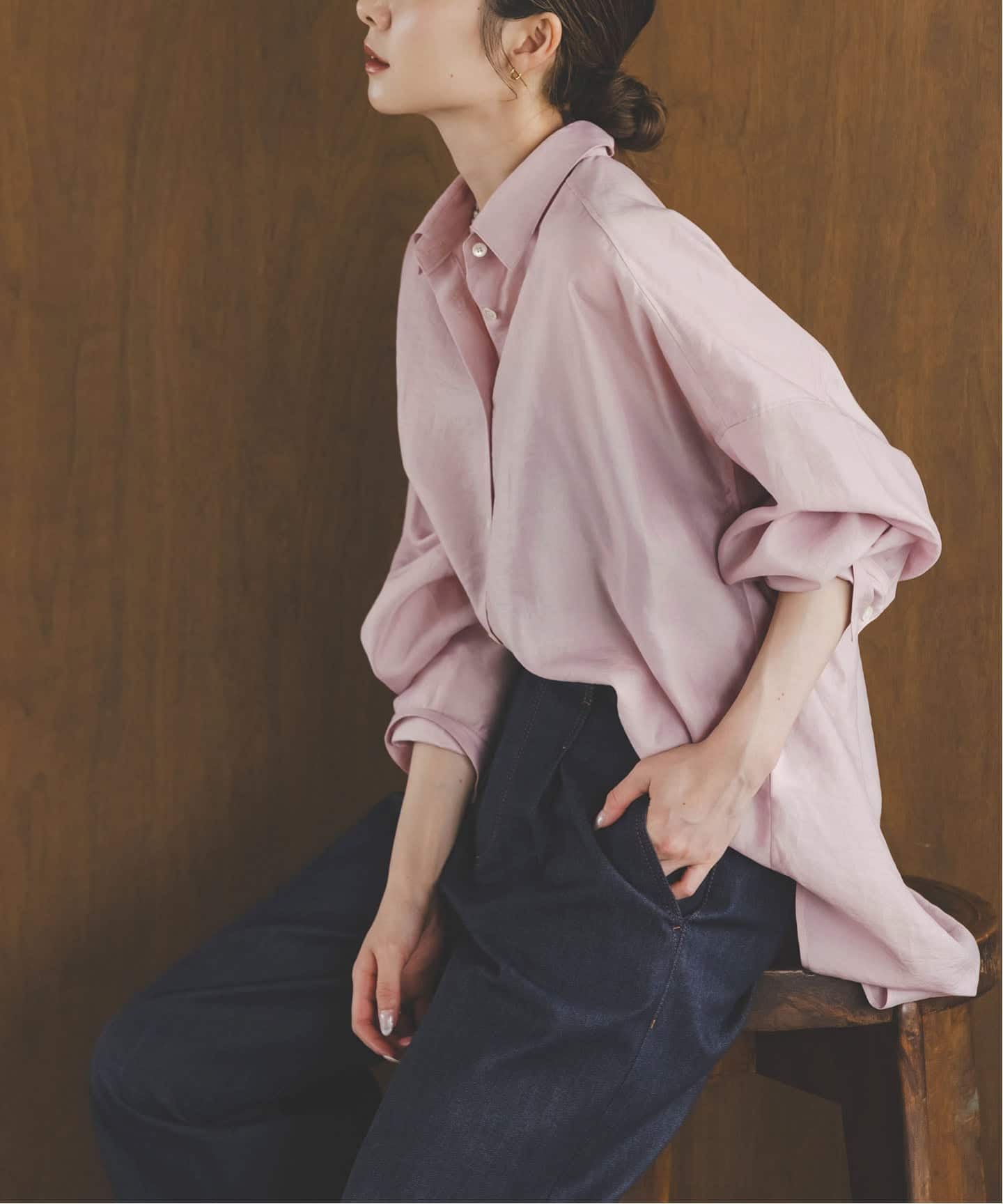 追加》イージーケアルーズドレープシャツ（シャツ／ブラウス