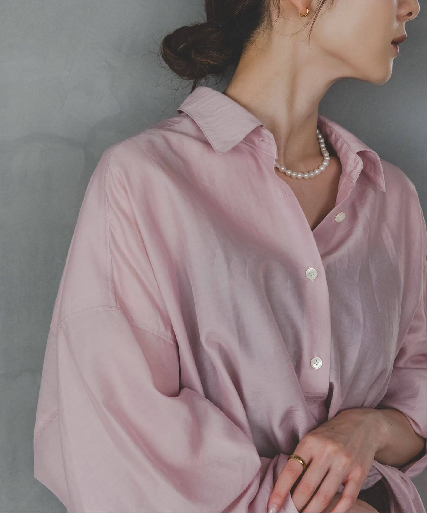 追加》イージーケアルーズドレープシャツ（シャツ／ブラウス