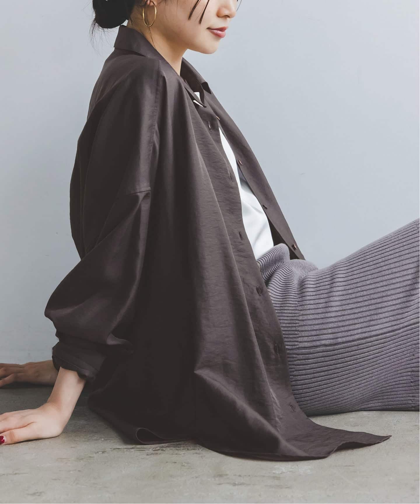 noble ブラウス NOBLE ブラウス シャツ ウエストシェイプコットンシャツ