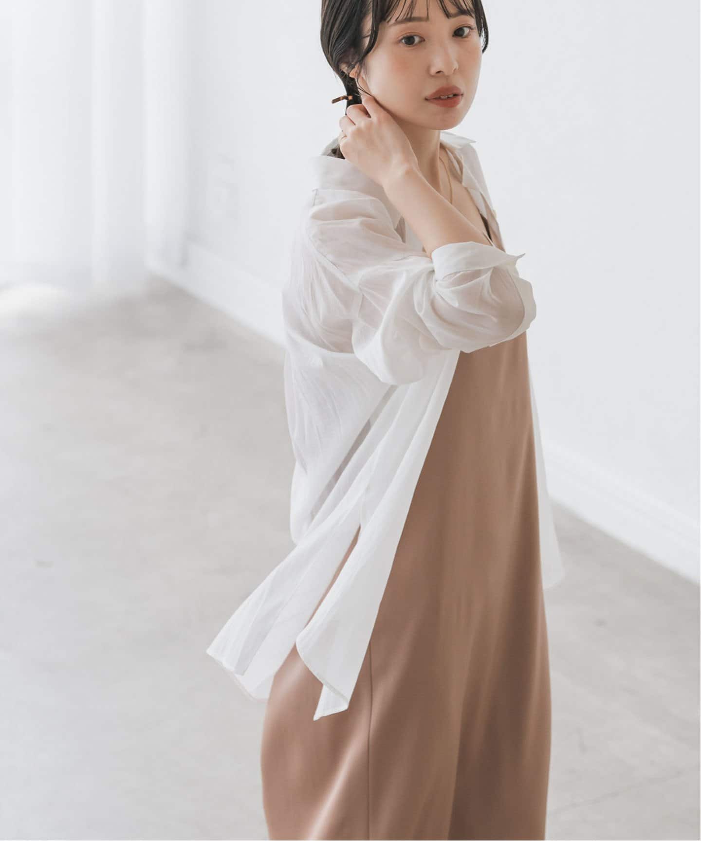 Noble シャツ　シルキーコットンカラーシャツ NOBLE ♡シルキーコットンスプリングカラーシャツ - メルカリ