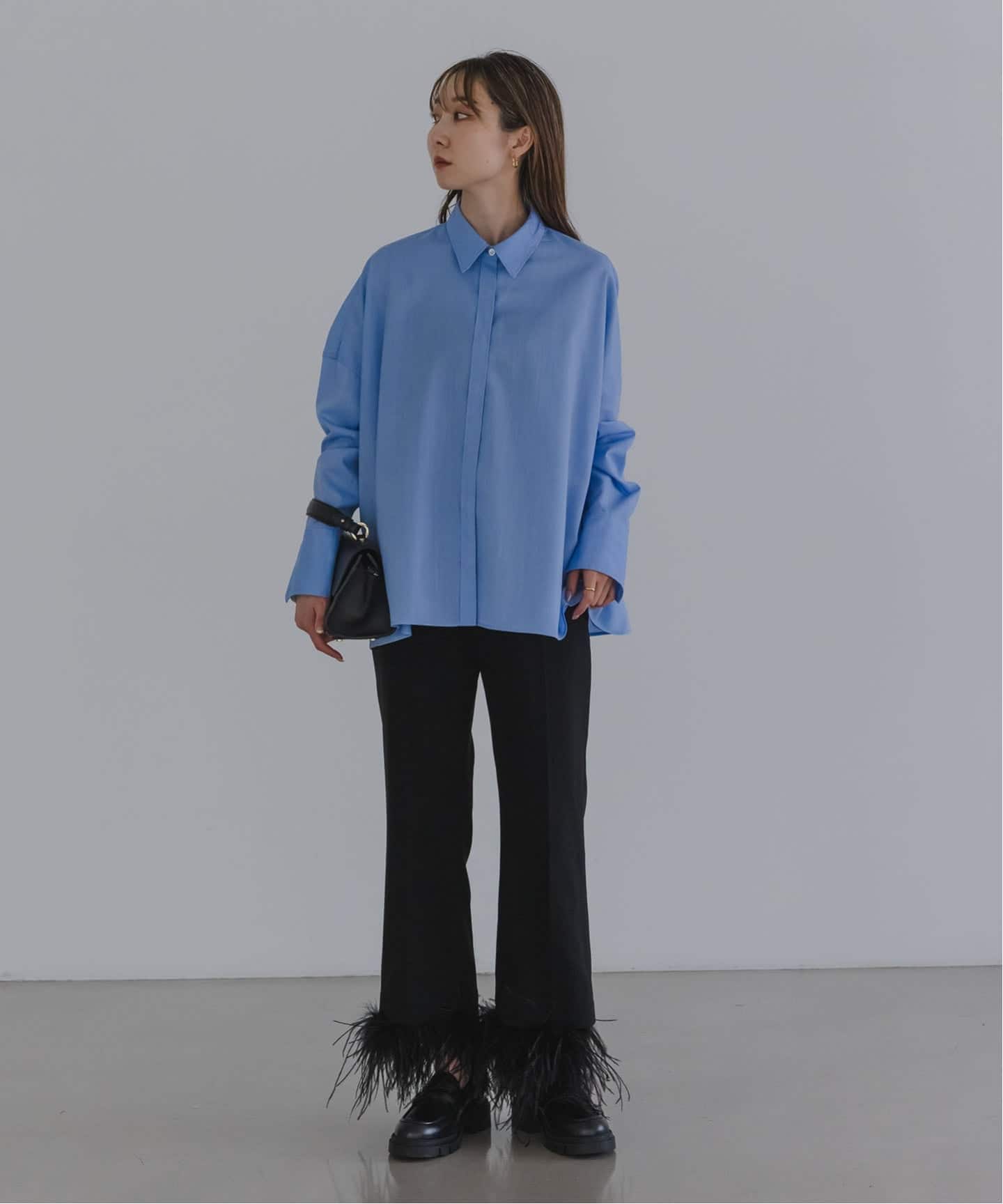 値下げ　NOBLE ELENI/エルニ メッシュレギュラーワイドシャツ ELENI/エルニ ウールオックスワイドシャツ（シャツ／ブラウス