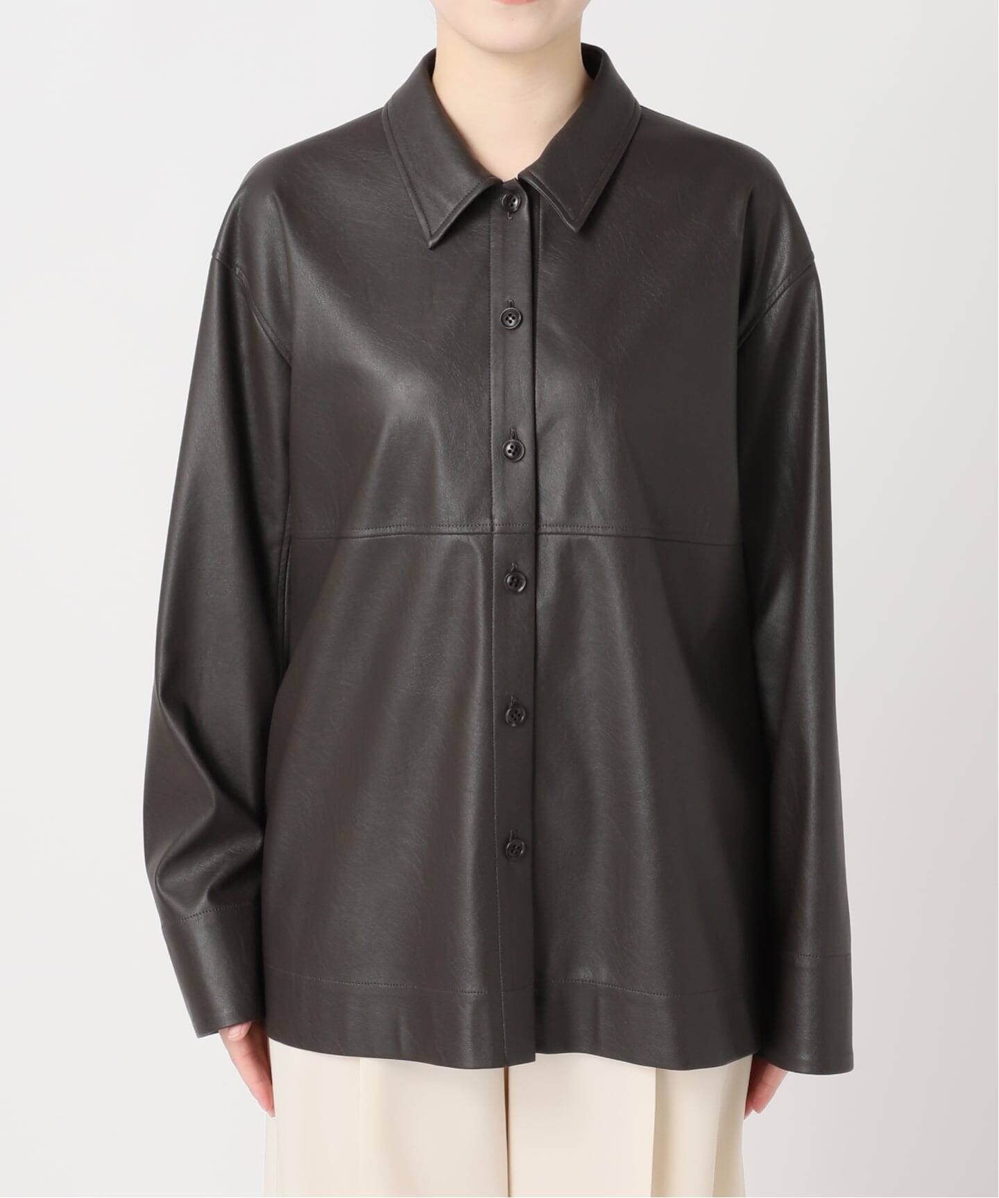 フェイクレザーオーバーシャツ（シャツ／ブラウス）｜NOBLE（ノーブル