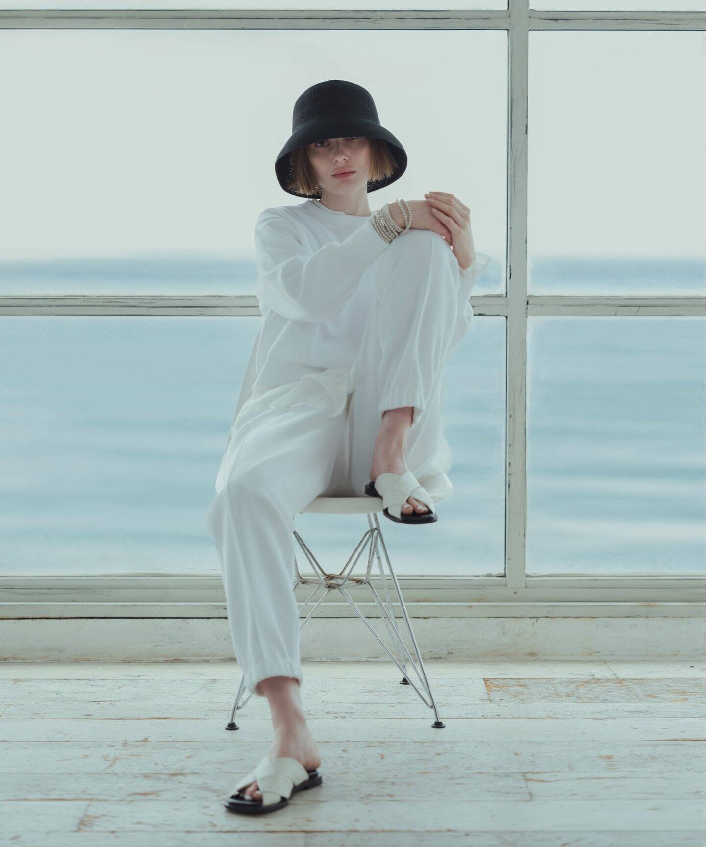 LINENメッシュバンドカラーシャツ（シャツ／ブラウス）｜CALMER