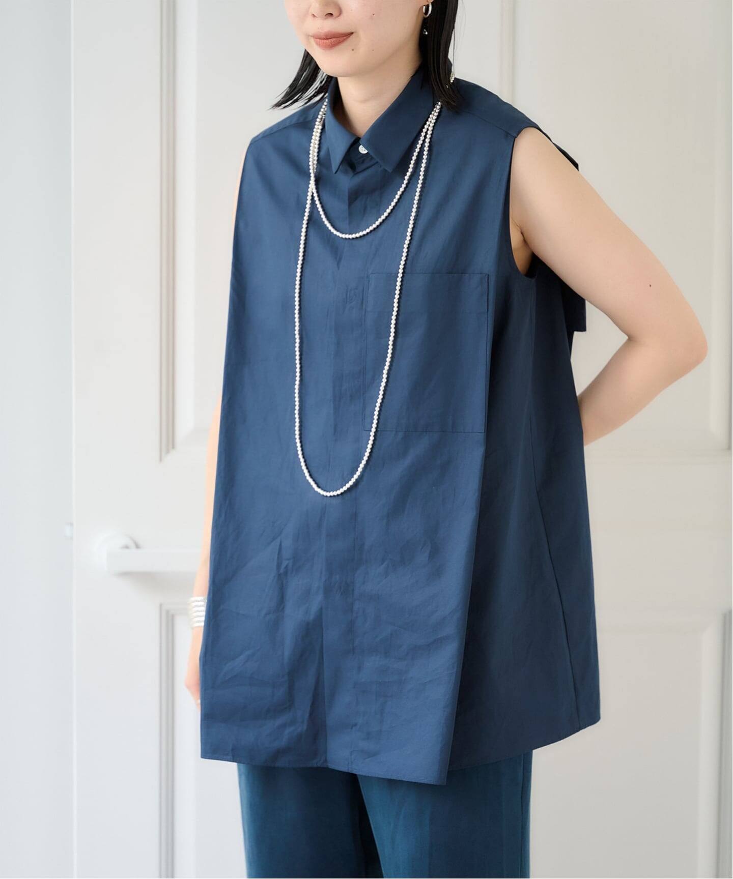 Sleeveles Shirt / スリーブシャツ（シャツ／ブラウス）｜CALMER（カル 