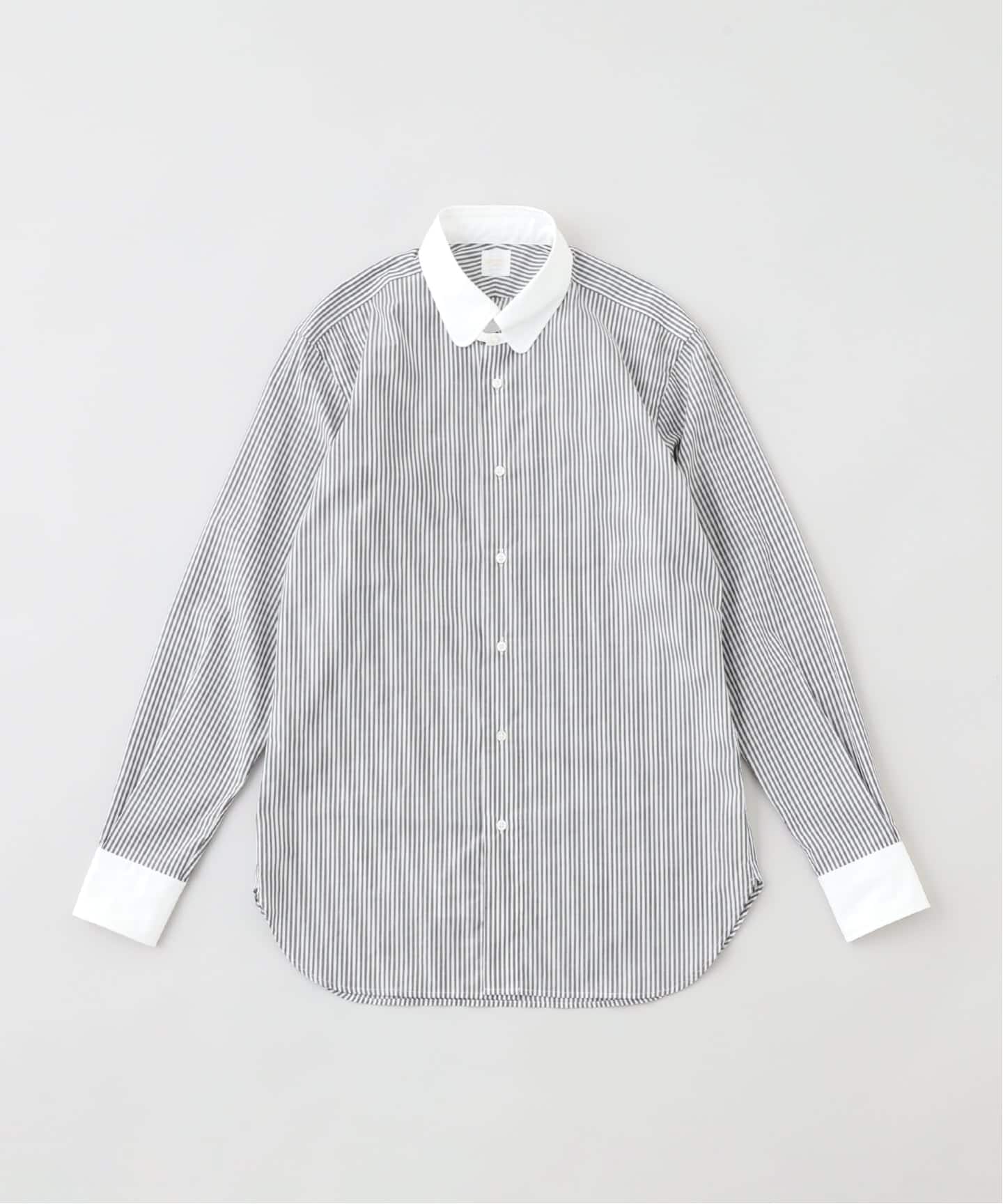 D.SHORT ROUND TAB クレリック ストライプ（シャツ／ブラウス